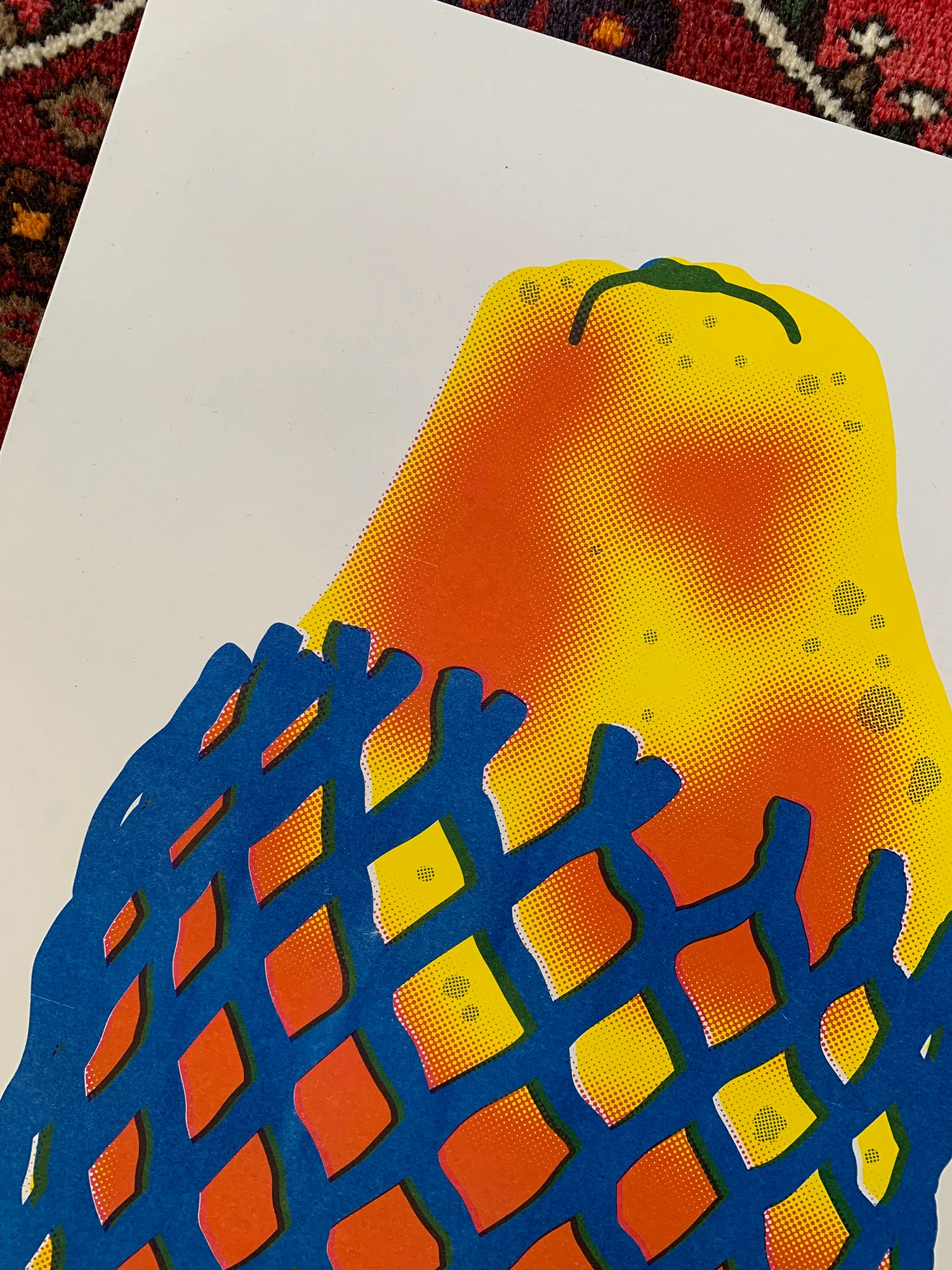 Alice Oehr - Wrapped Papaya Riso Print - A2 - Image 3