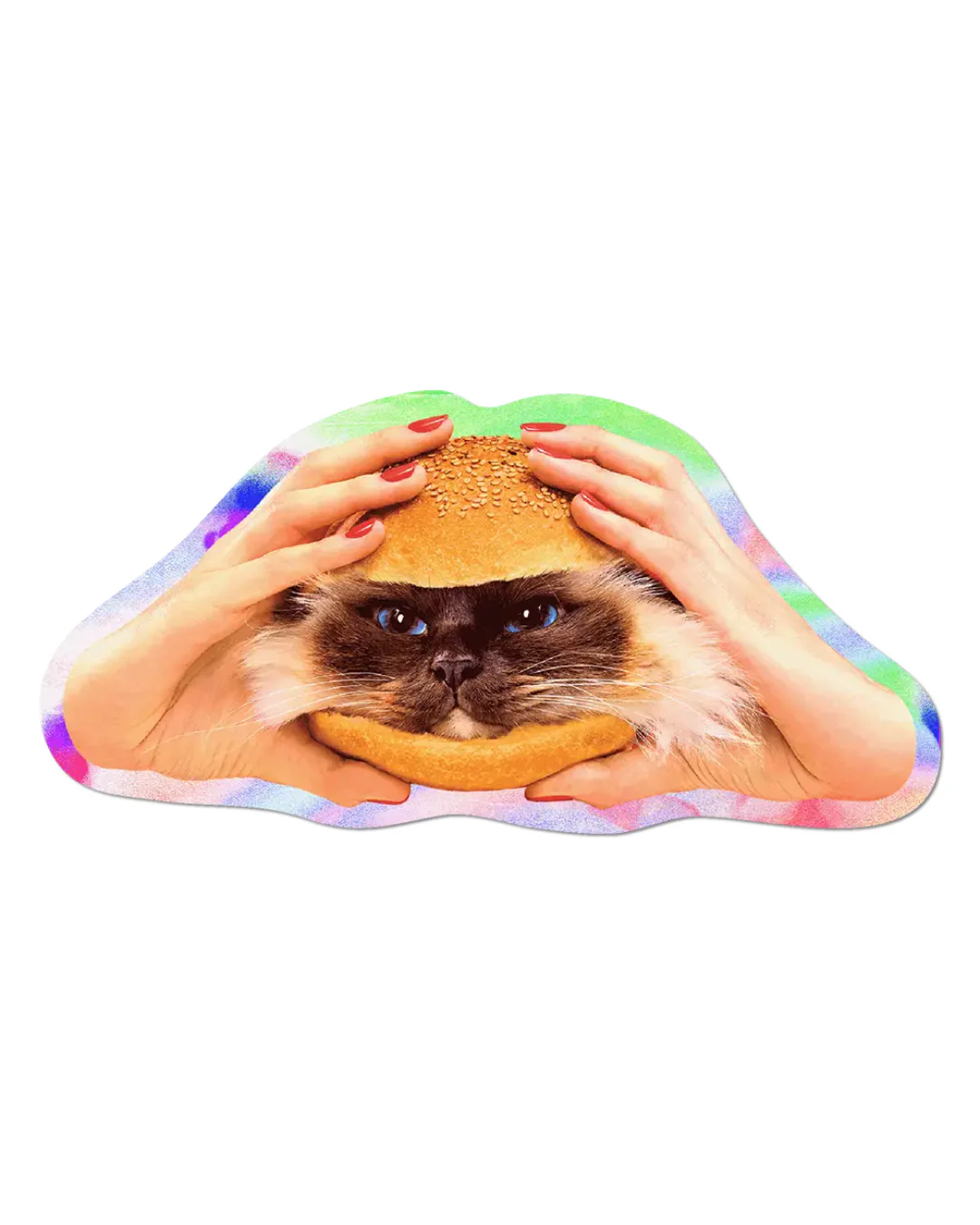 Apply Stickers - Holographic Catburger Die-Cut Sticker