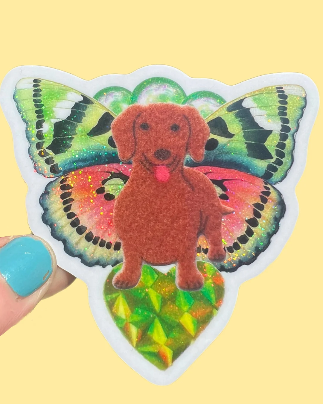 Astral Weekend - Butterfly Dachshund Sticker 3 Inch