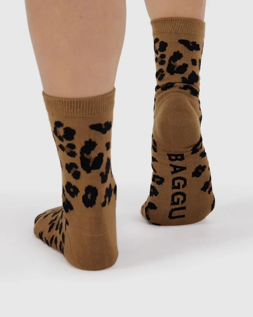 Baggu - Crew Sock - Dark Leopard - Image 4