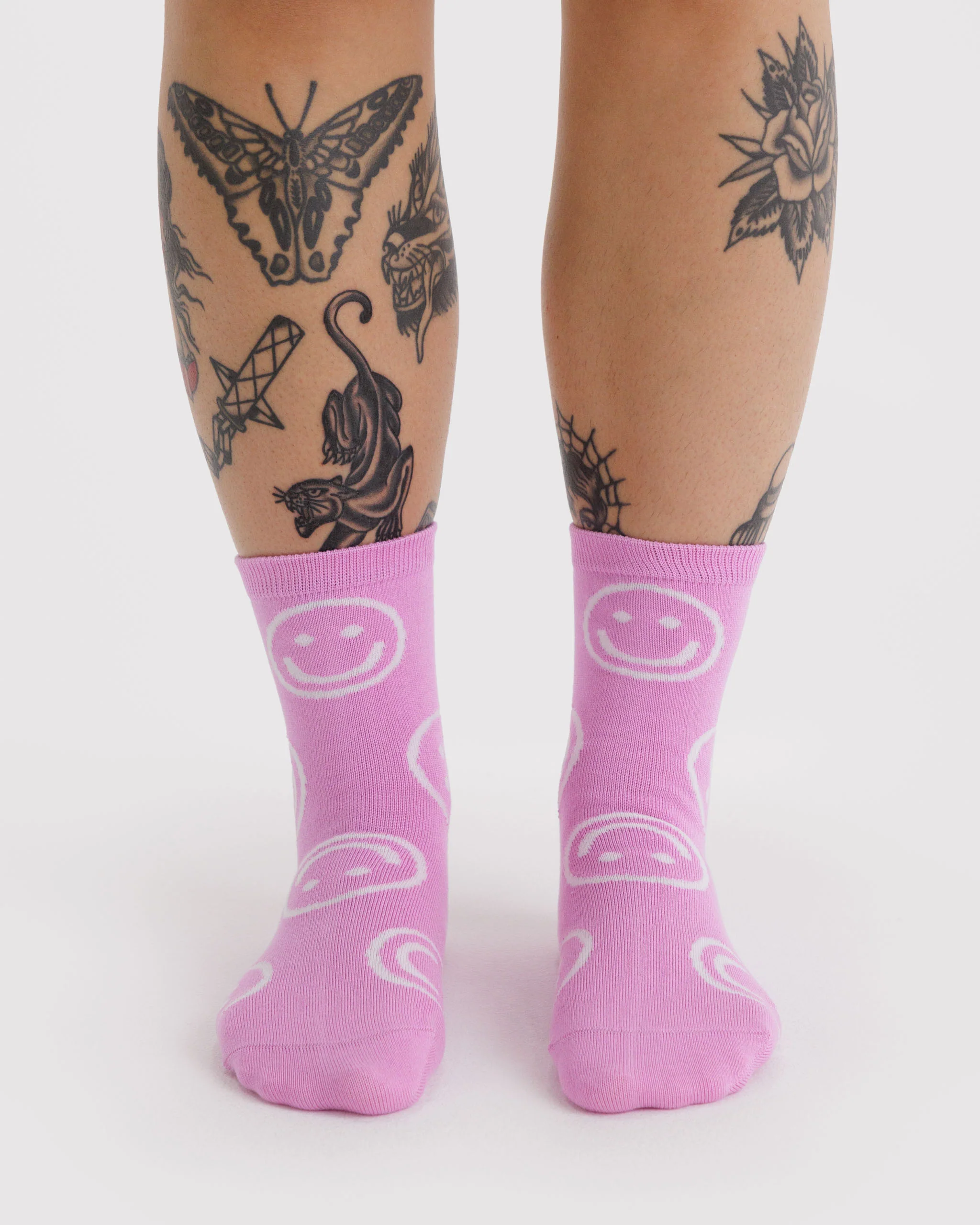 Baggu - Crew Sock - Pink Happy - Image 2