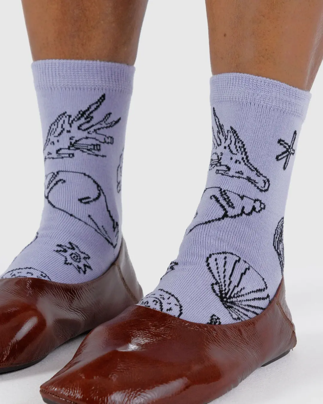 Baggu - Crew Sock - Shells Light Blue - Image 2