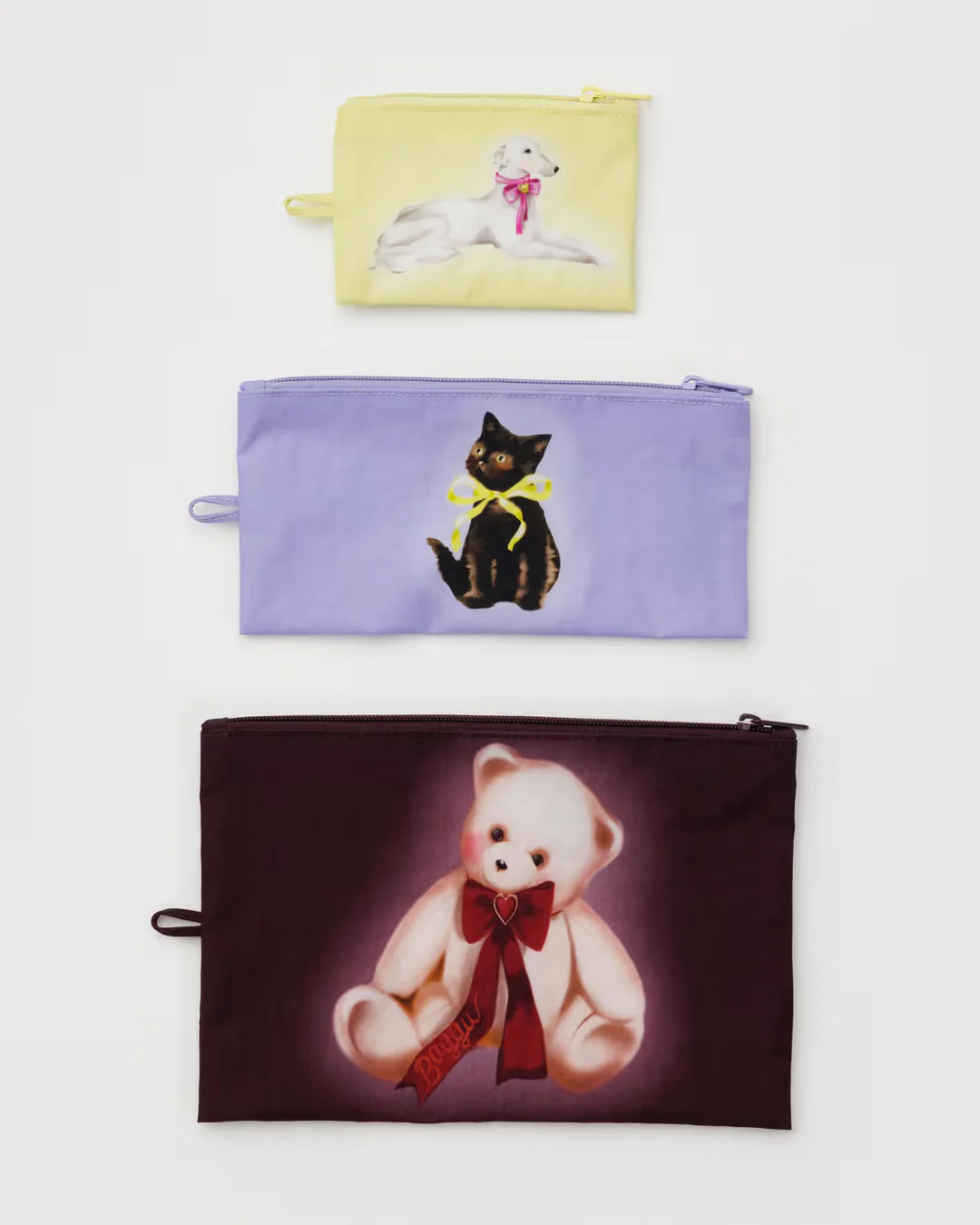 Baggu - Flat Pouch Set - Fancy Animals