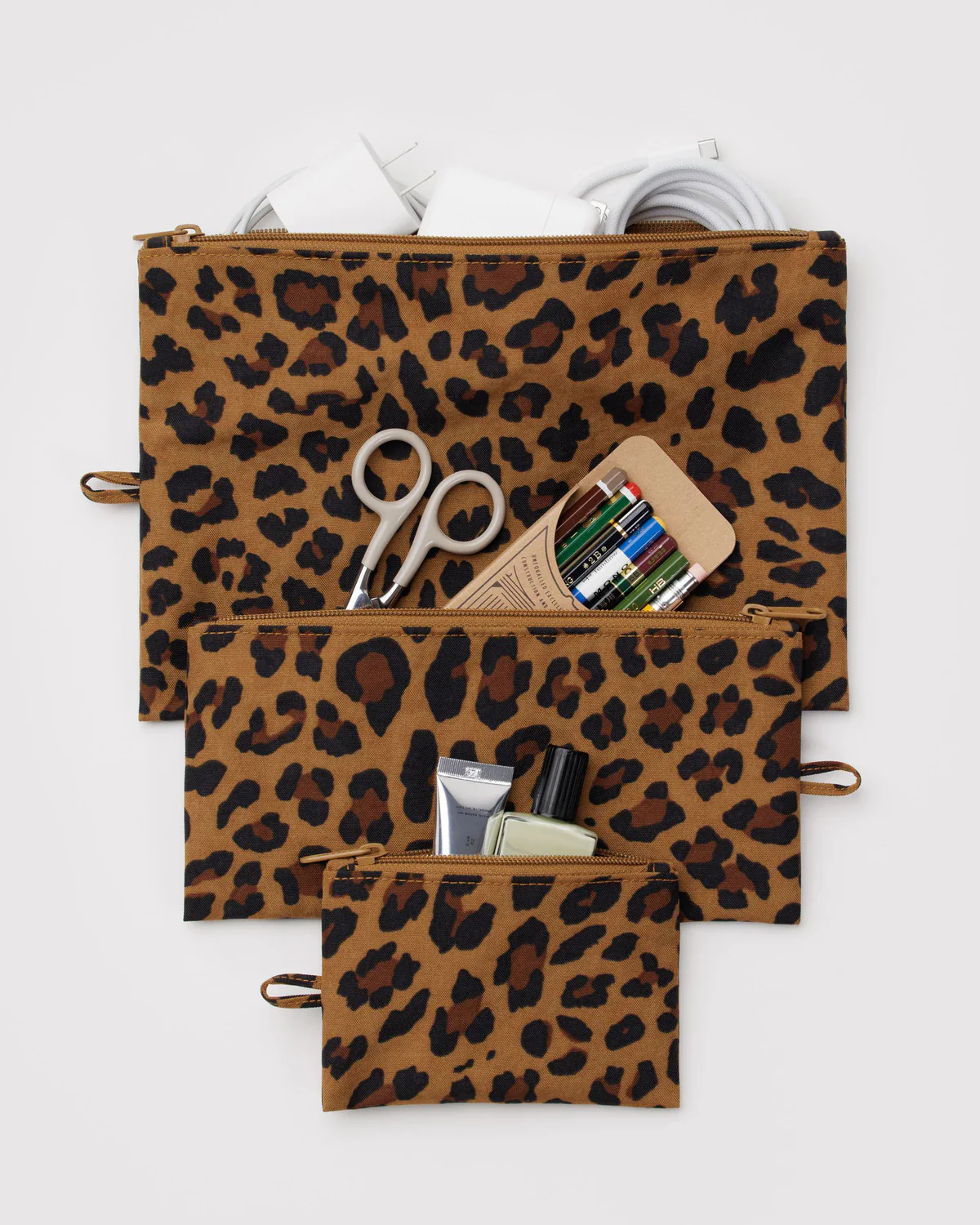 Baggu - Flat Pouch Set - Leopard - Image 2