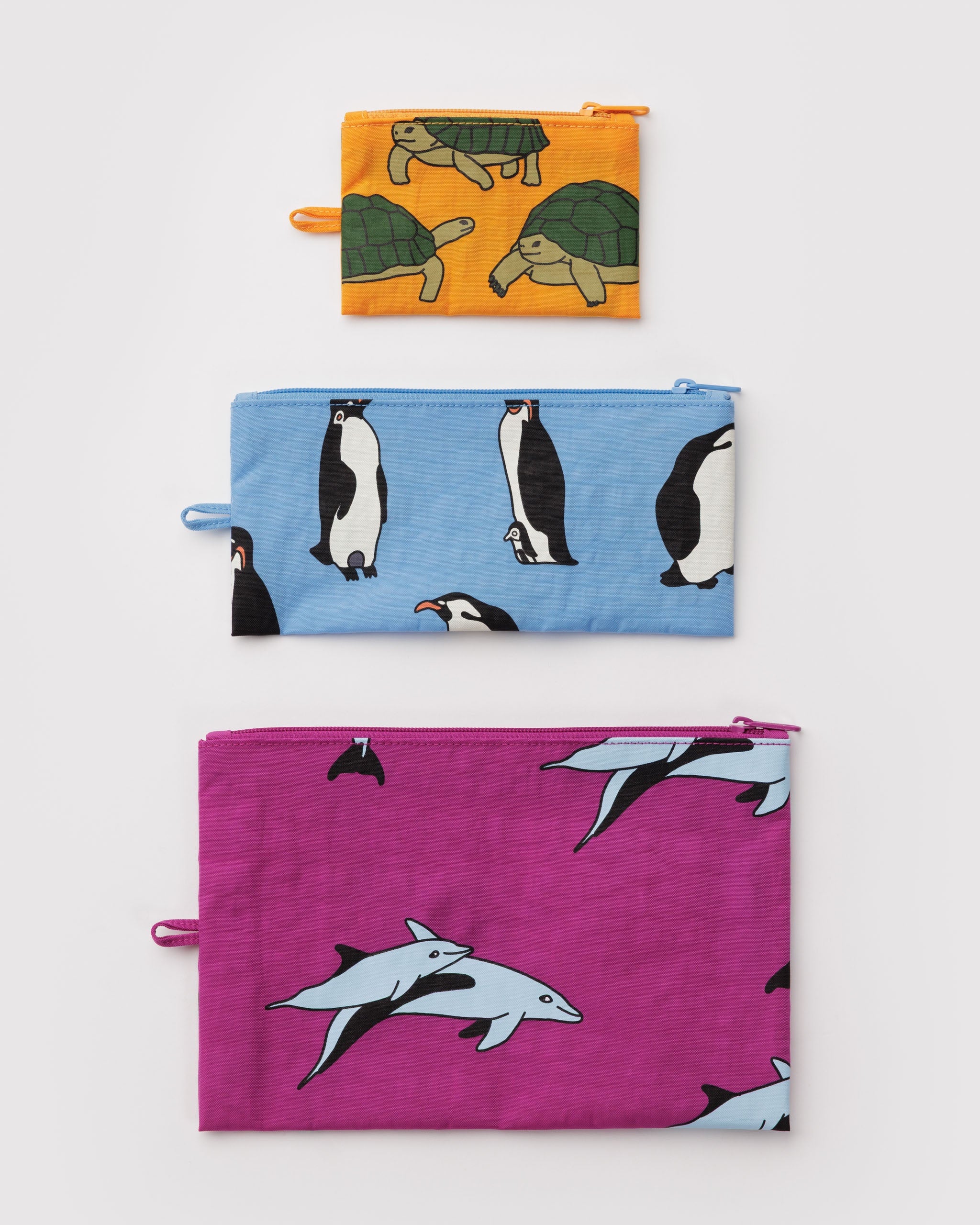 Baggu - Flat Pouch Set - Vacation Animals