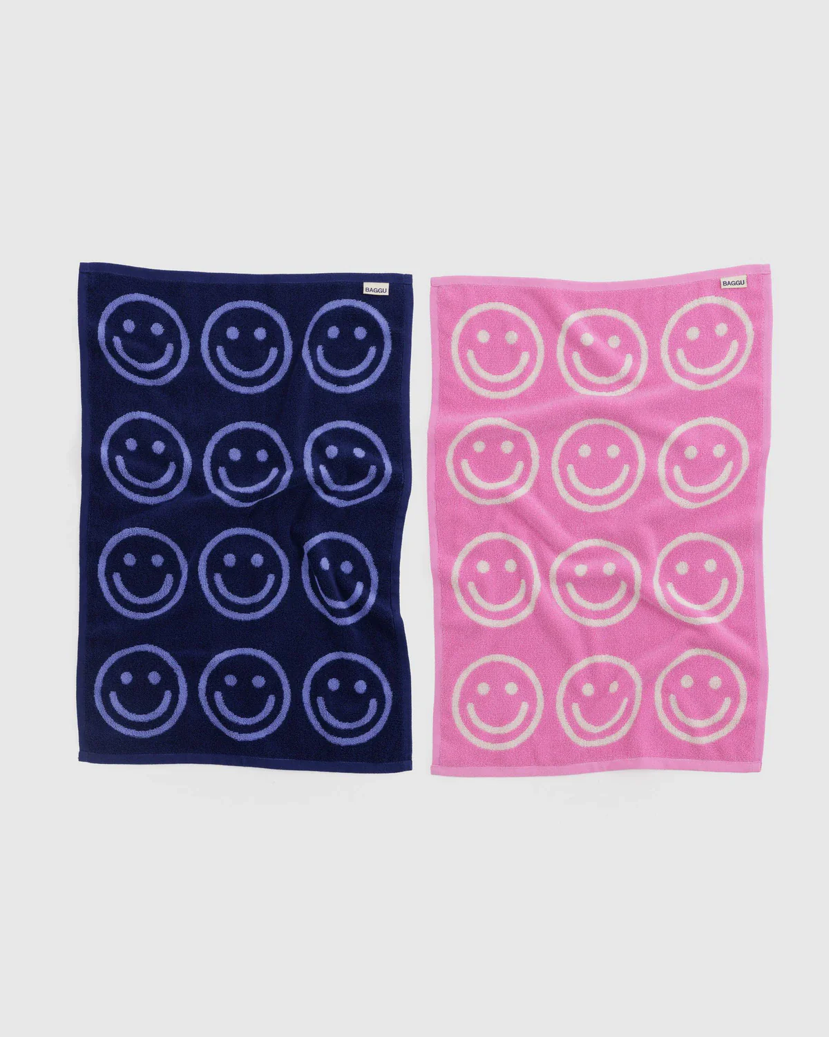 Baggu - Hand Towel Set of 2 - Pink Happy Blue - Image 2