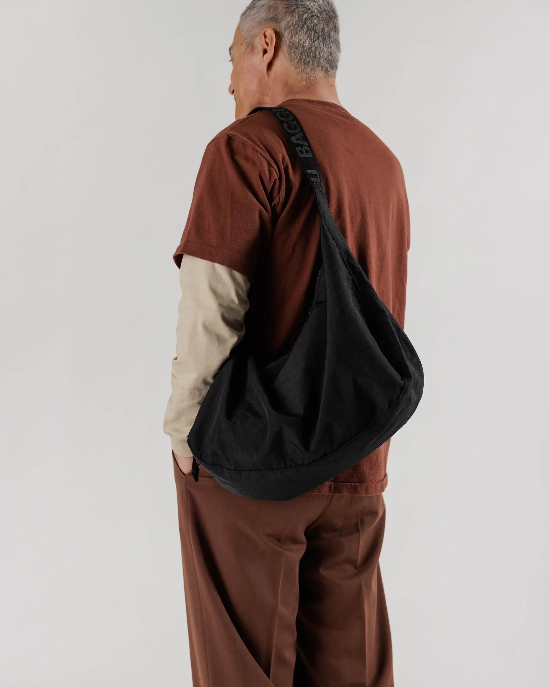 Baggu - Large Nylon Crescent Bag - Black - Image 4