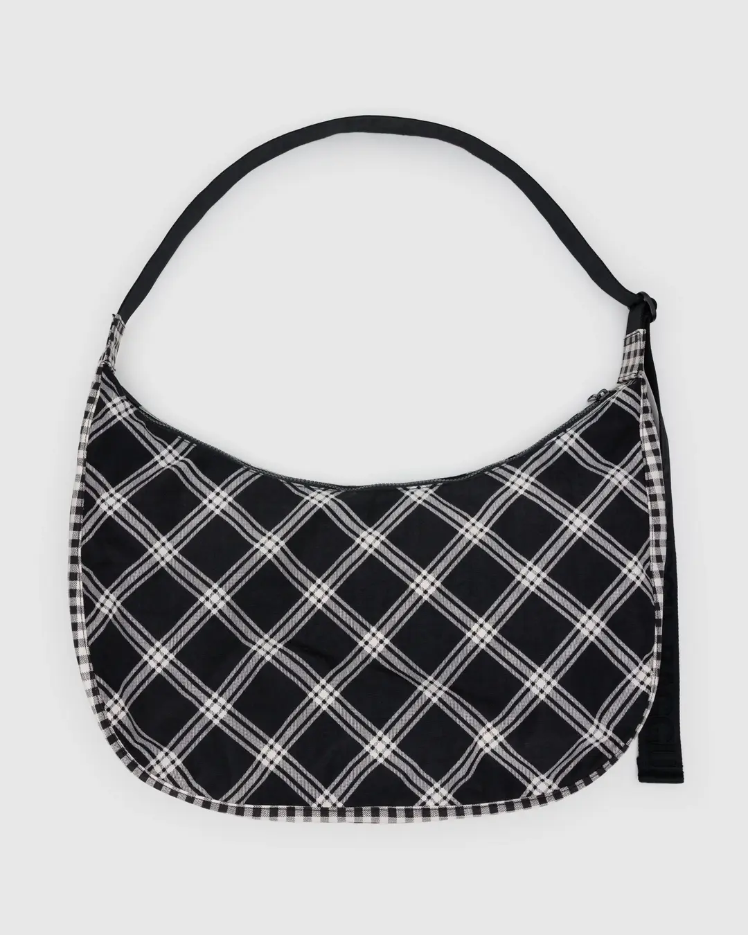 Baggu - Large Nylon Crescent Bag - Mixed Plaid - Image 3