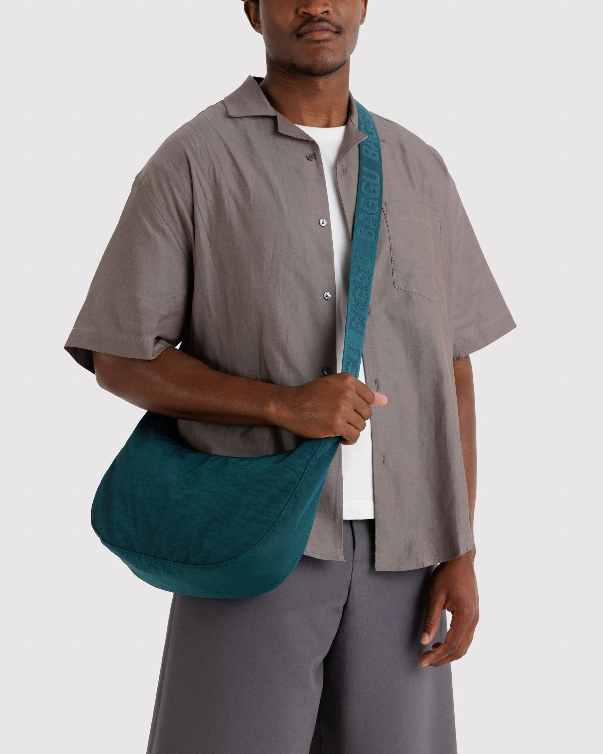 Baggu - Medium Nylon Crescent Bag - Deep Sea - Image 2