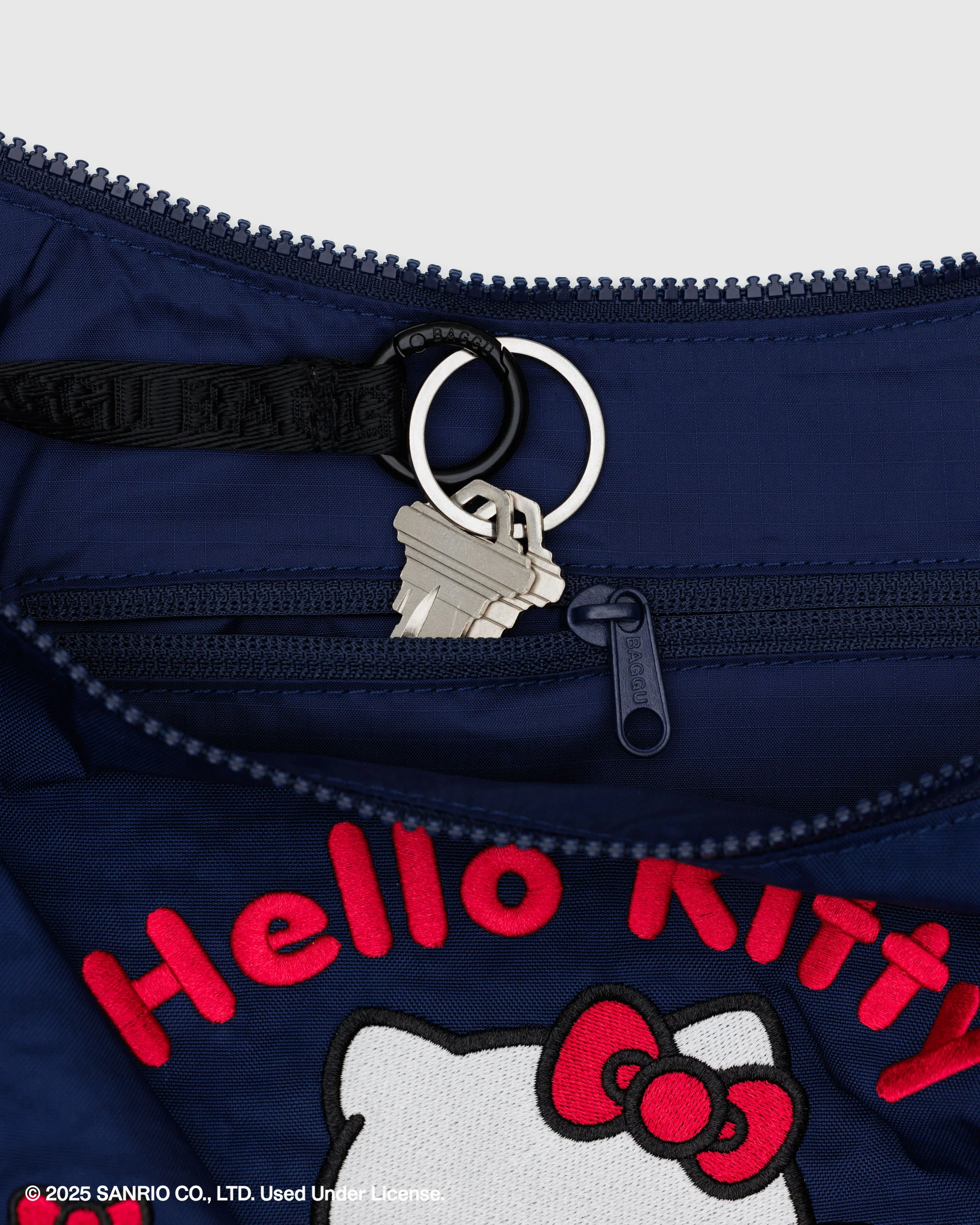 Baggu - Medium Nylon Crescent Bag - Embroidered Hello Kitty & Teddy - Image 3