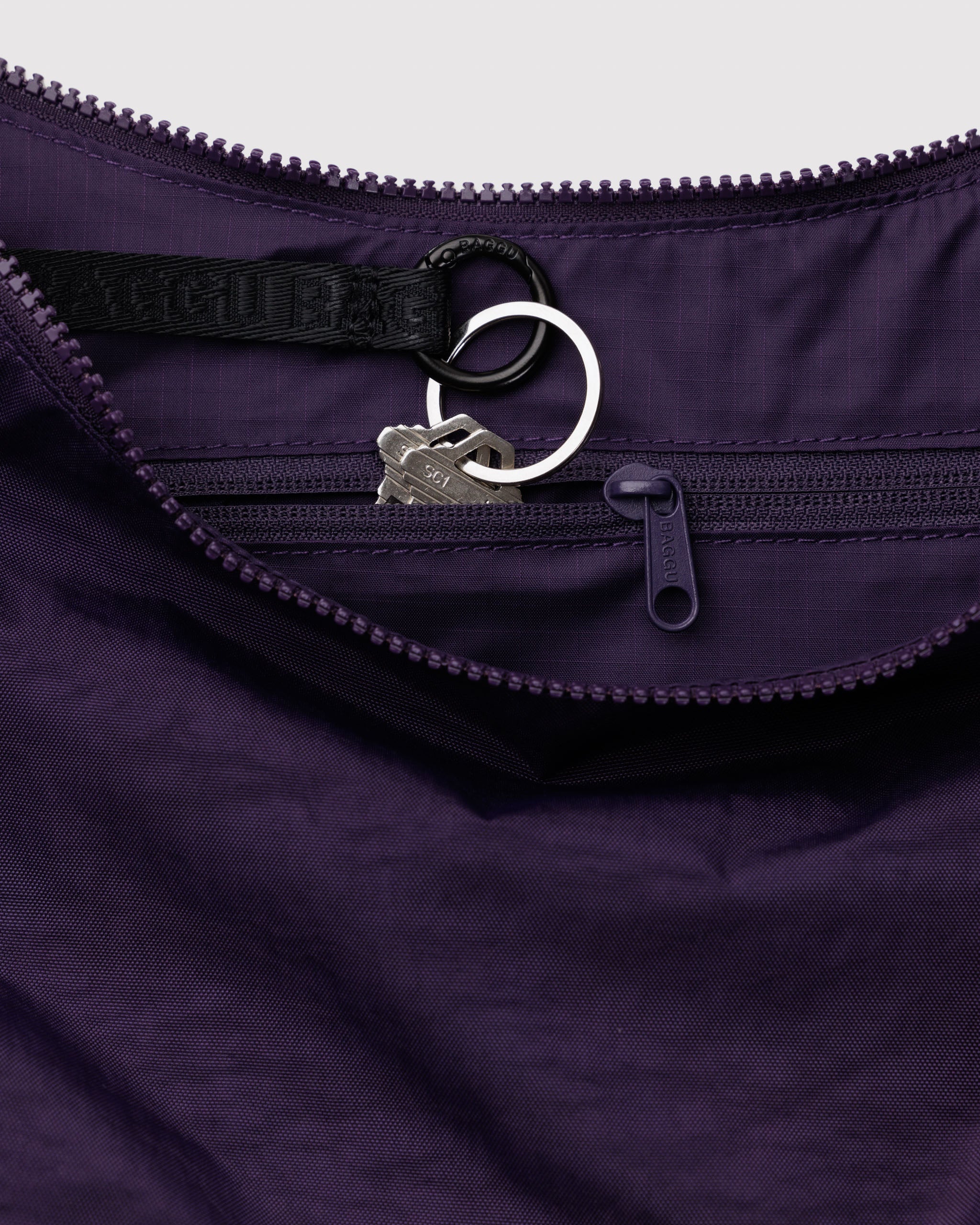 Baggu - Medium Nylon Crescent Bag - Fig - Image 3