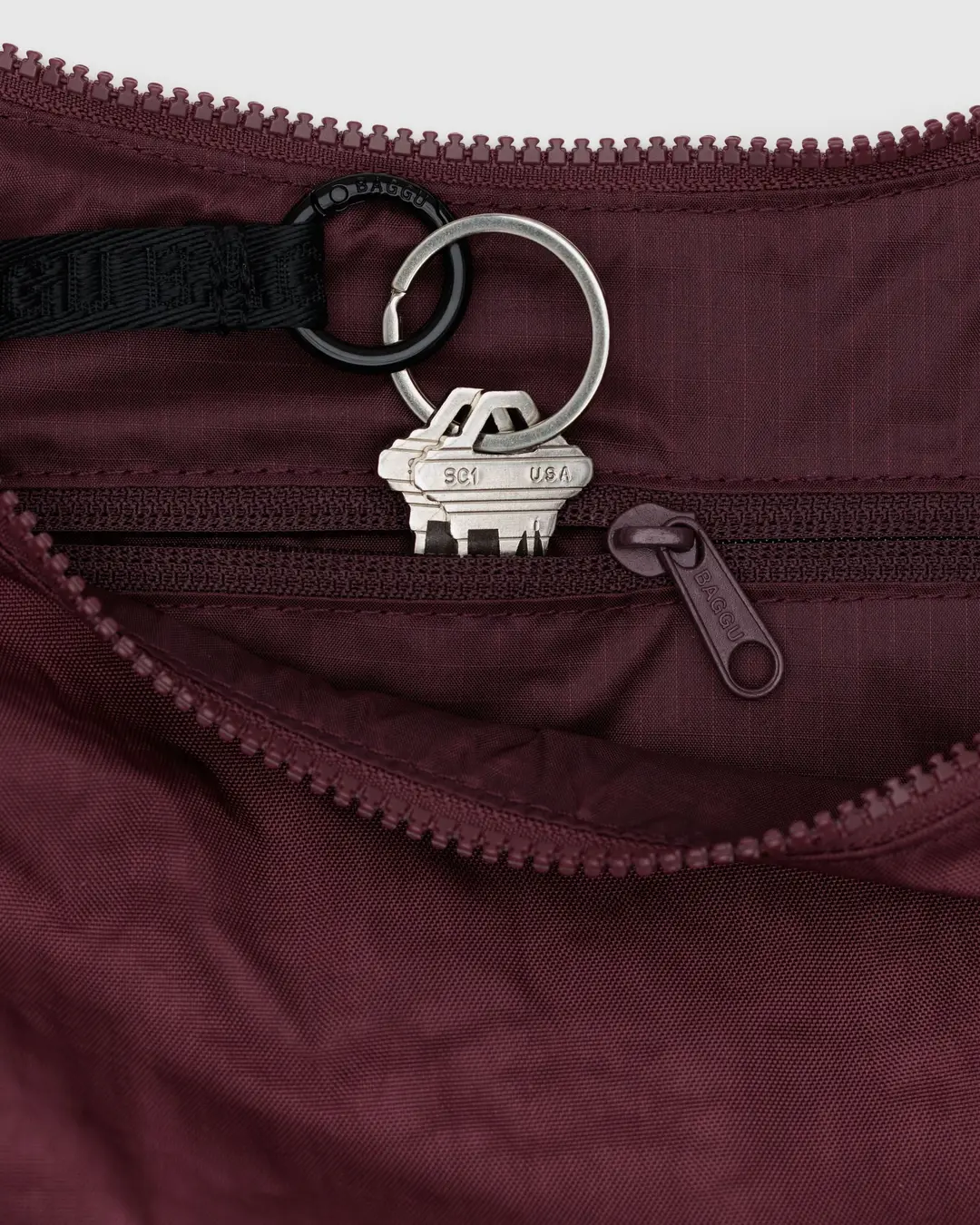 Baggu - Medium Nylon Crescent Bag - Mahogany - Image 3