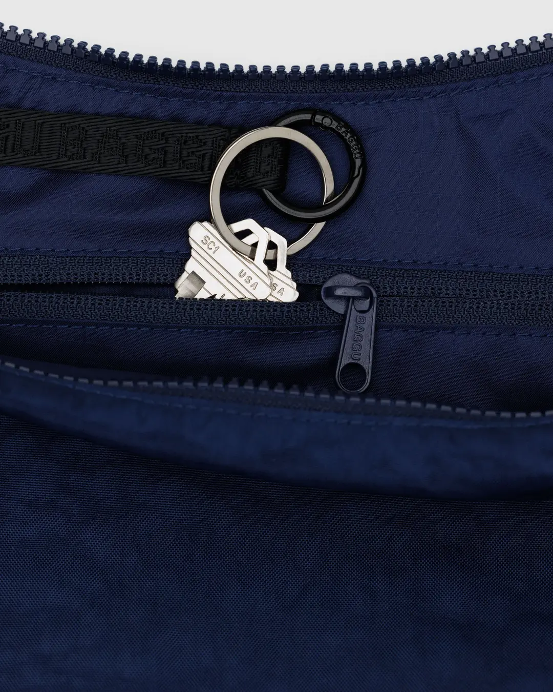 Baggu - Medium Nylon Crescent Bag - Navy - Image 3