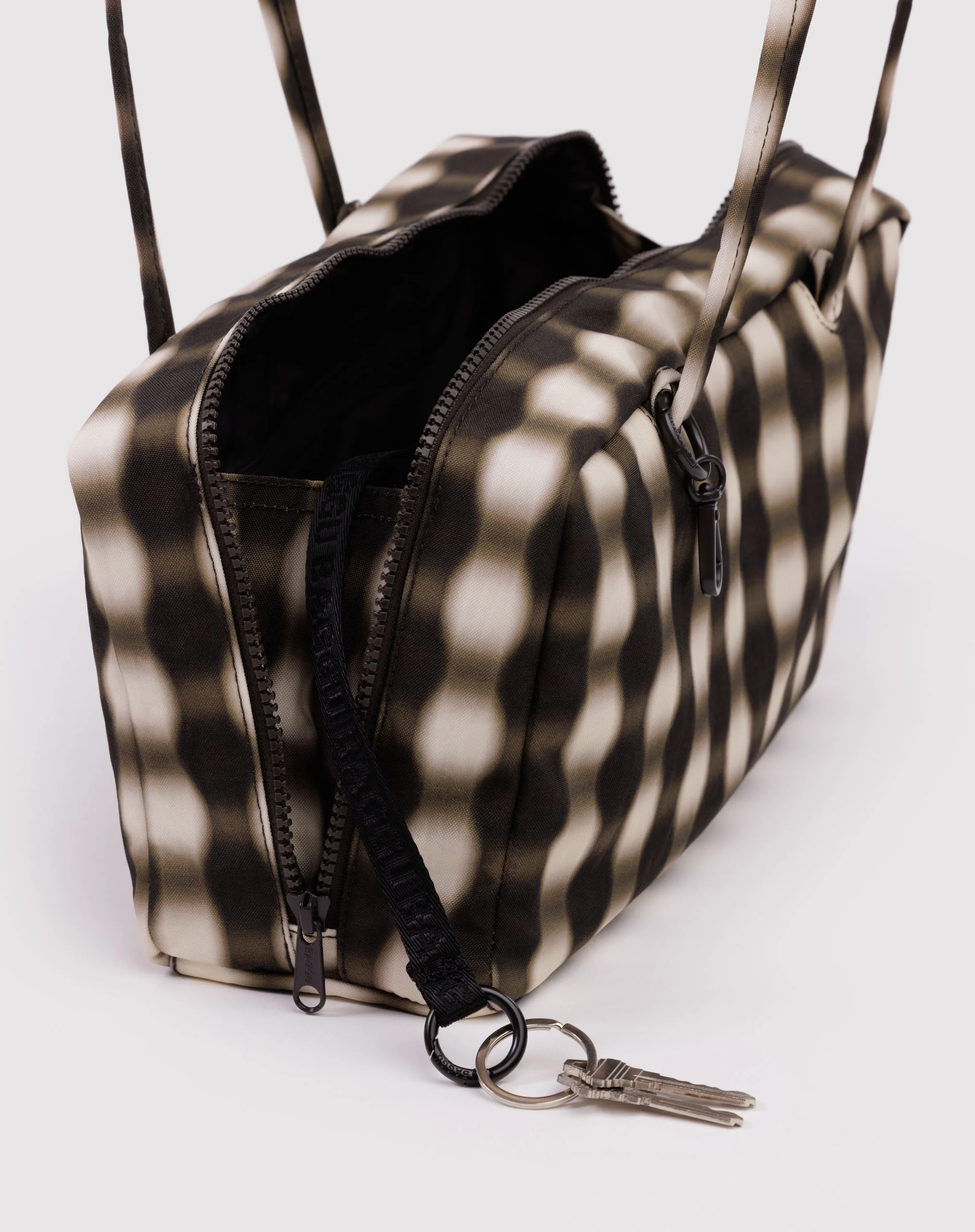 Baggu - Nylon Bowler Bag - Blurred Gingham Brown - Image 2