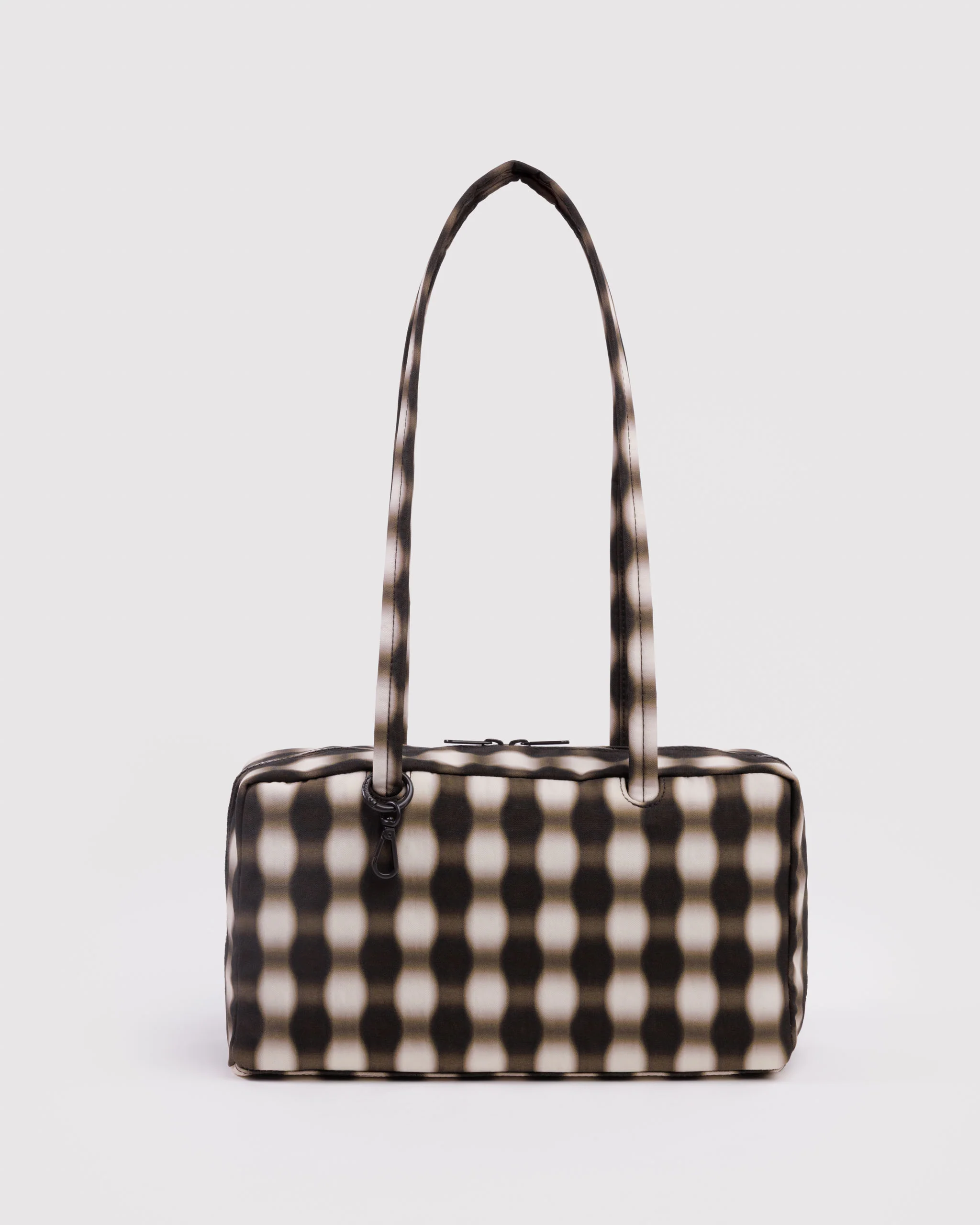 Baggu - Nylon Bowler Bag - Blurred Gingham Brown - Image 3