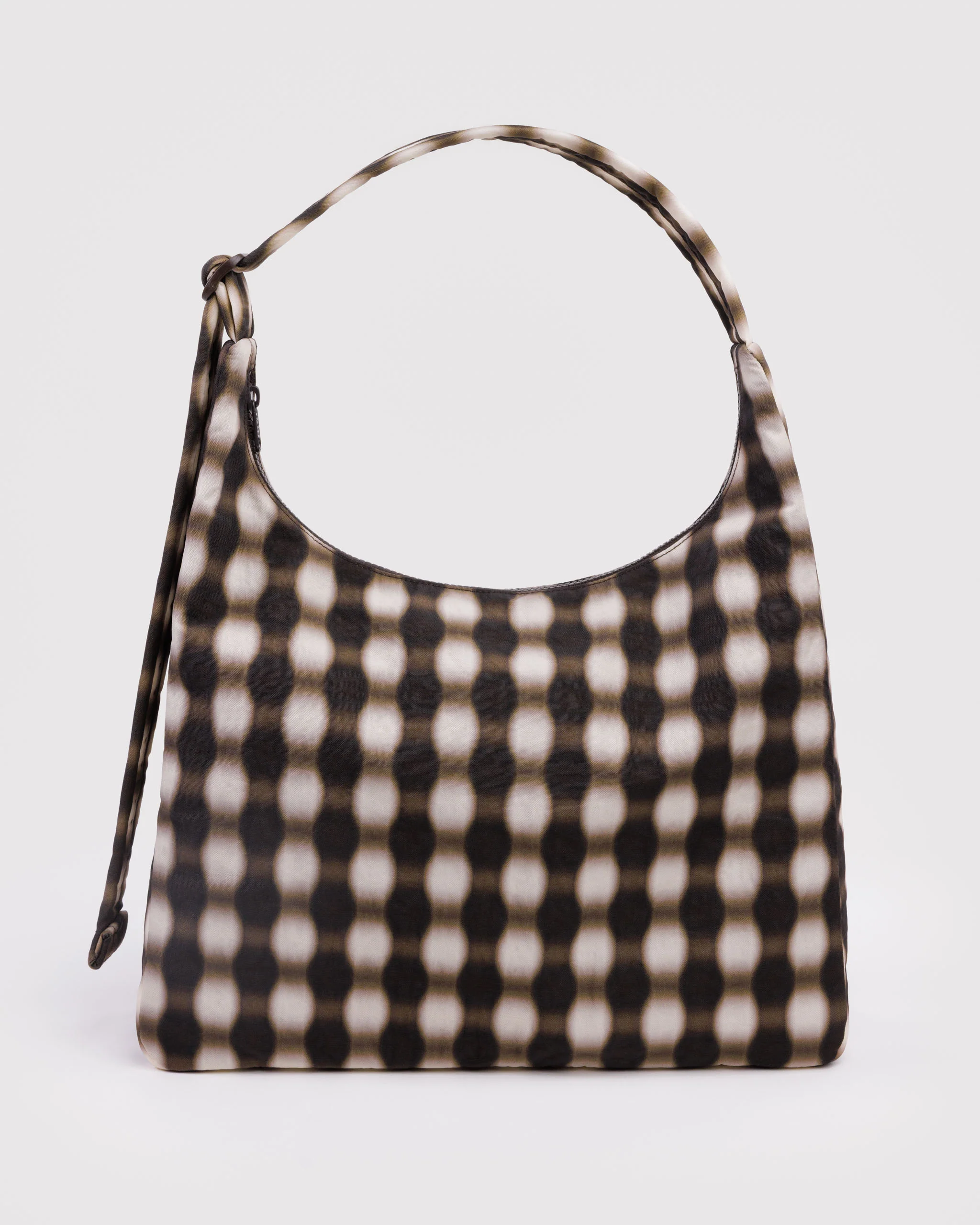 Baggu - Nylon Shoulder Bag - Blurred Gingham Brown - Image 2