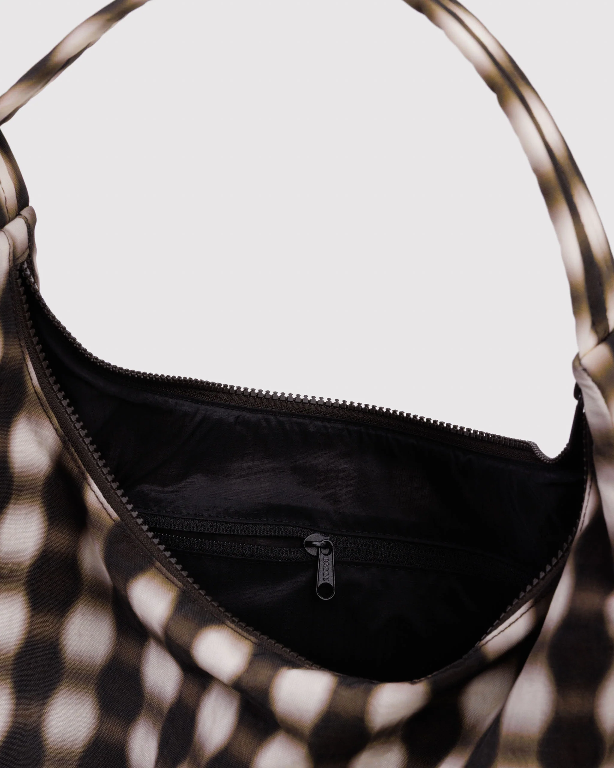 Baggu - Nylon Shoulder Bag - Blurred Gingham Brown - Image 4
