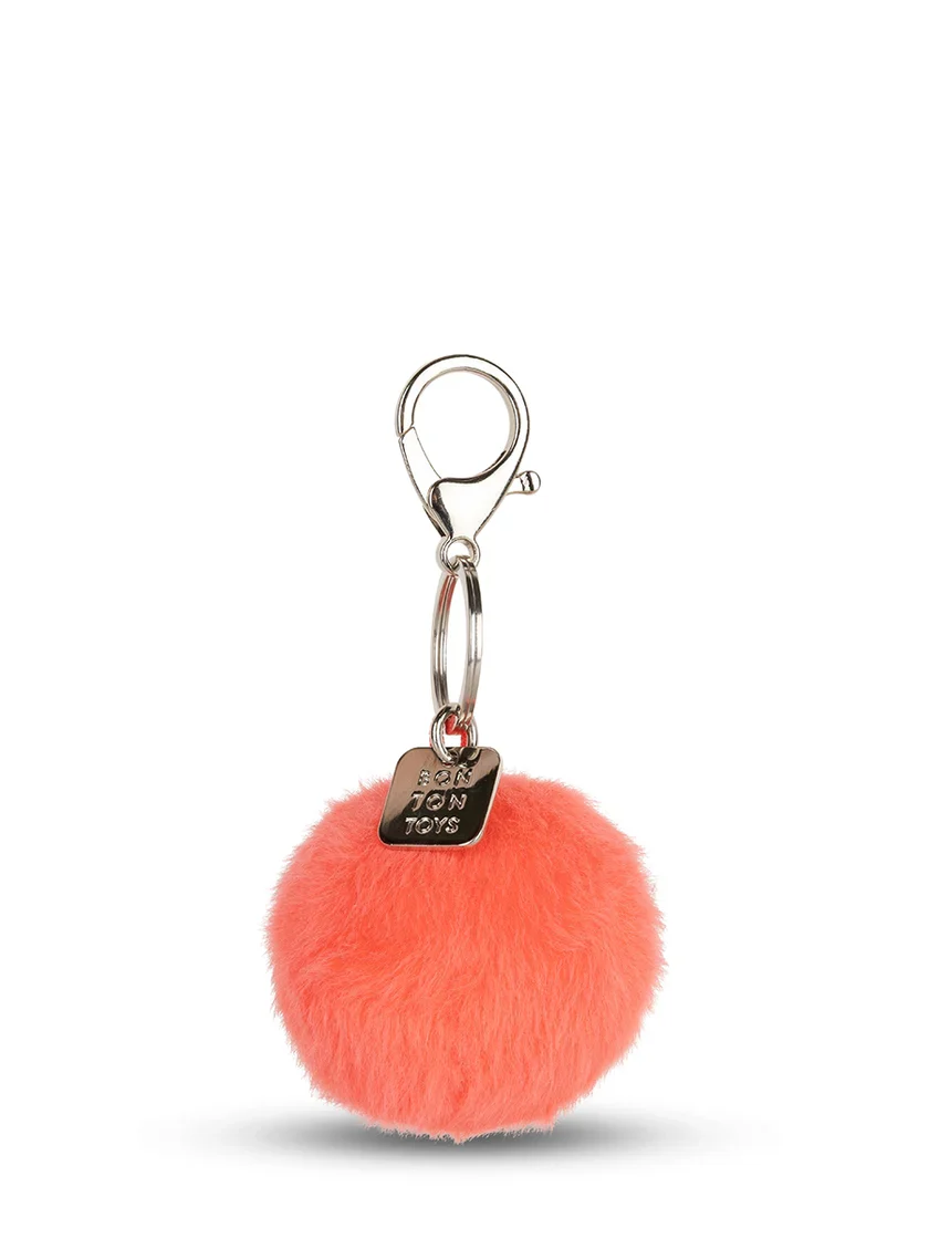 Bon Ton Toys - Smiley Keychain ECO Fuzzy Bright - Coral - Image 2