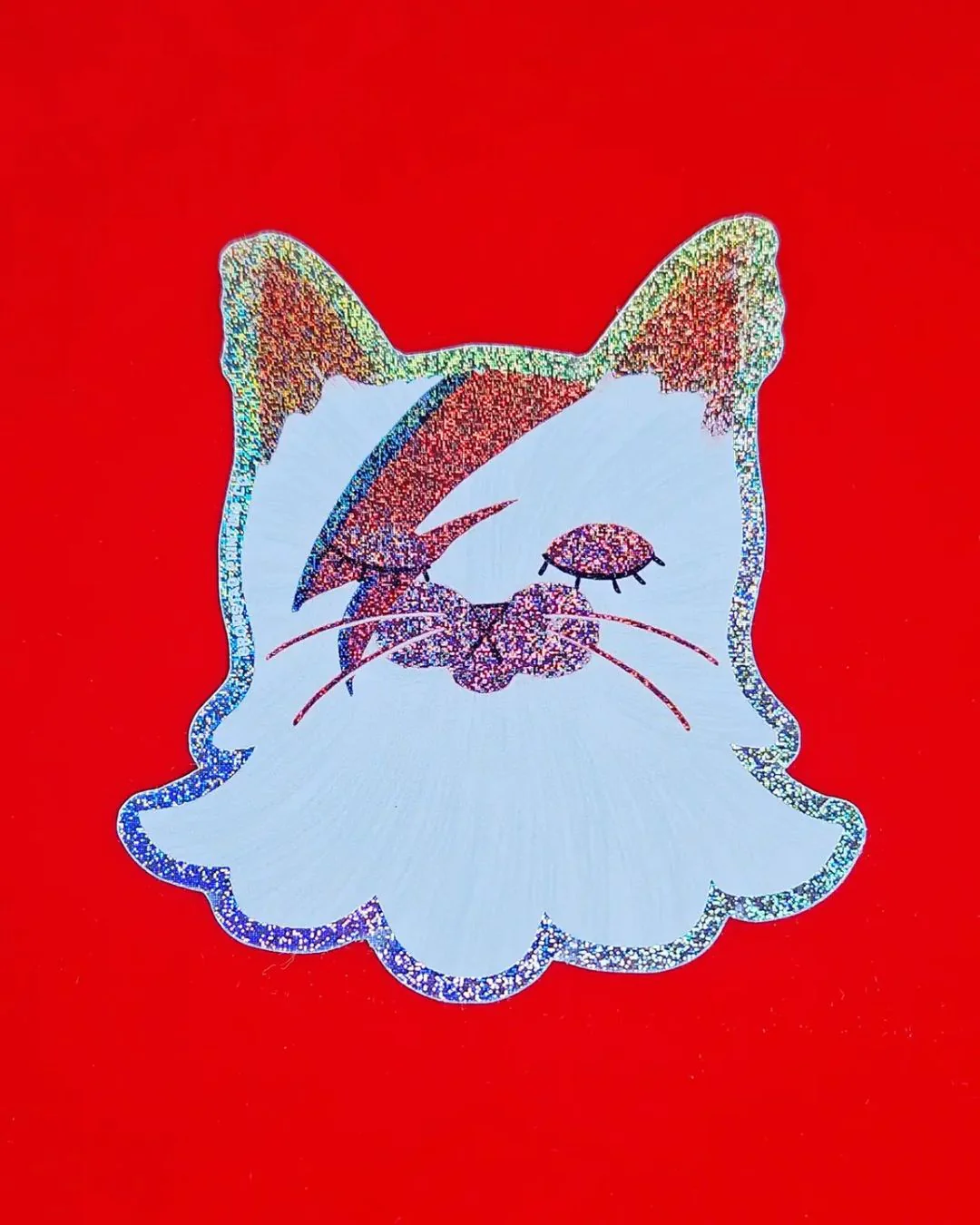 Bromstad Printing Co. - Sparkle Sticker - David Bowie Cat