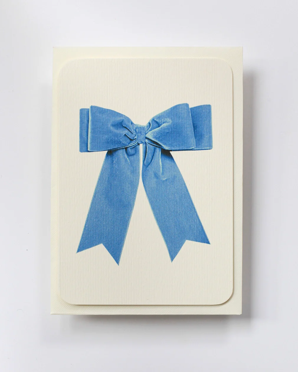 Canonbury Press - Baby Blue Velvet Bow Greeting Card - Image 3