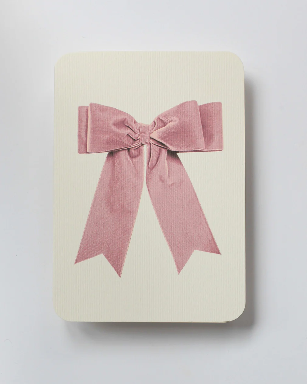Canonbury Press - Baby Pink Velvet Bow Greeting Card