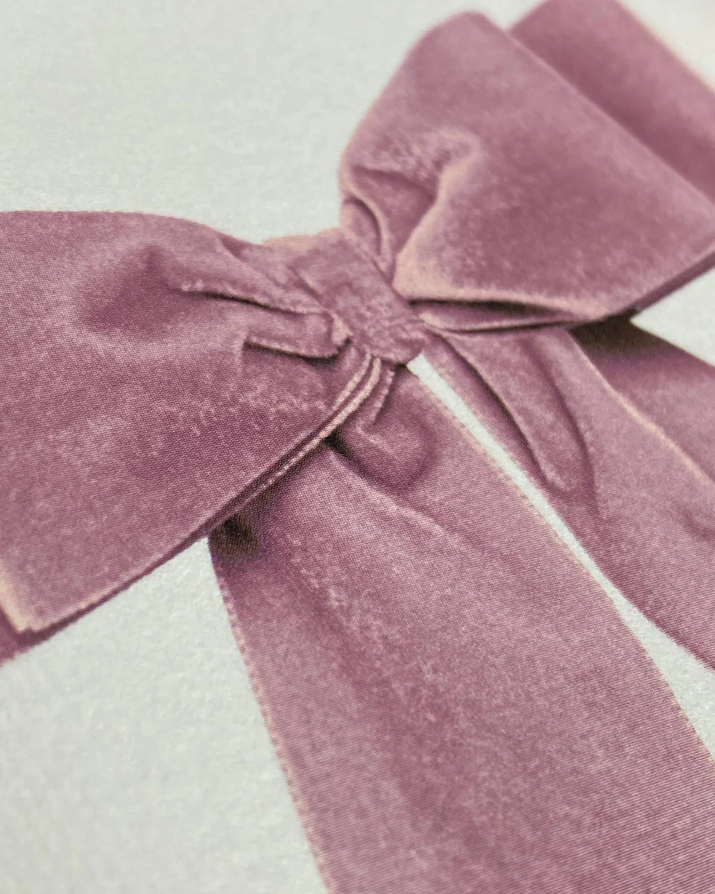 Canonbury Press - Baby Pink Velvet Bow Greeting Card - Image 2