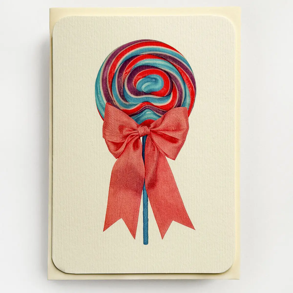 Canonbury Press - Berry Swirl Ribboned Lollies Greeting Card - Image 2