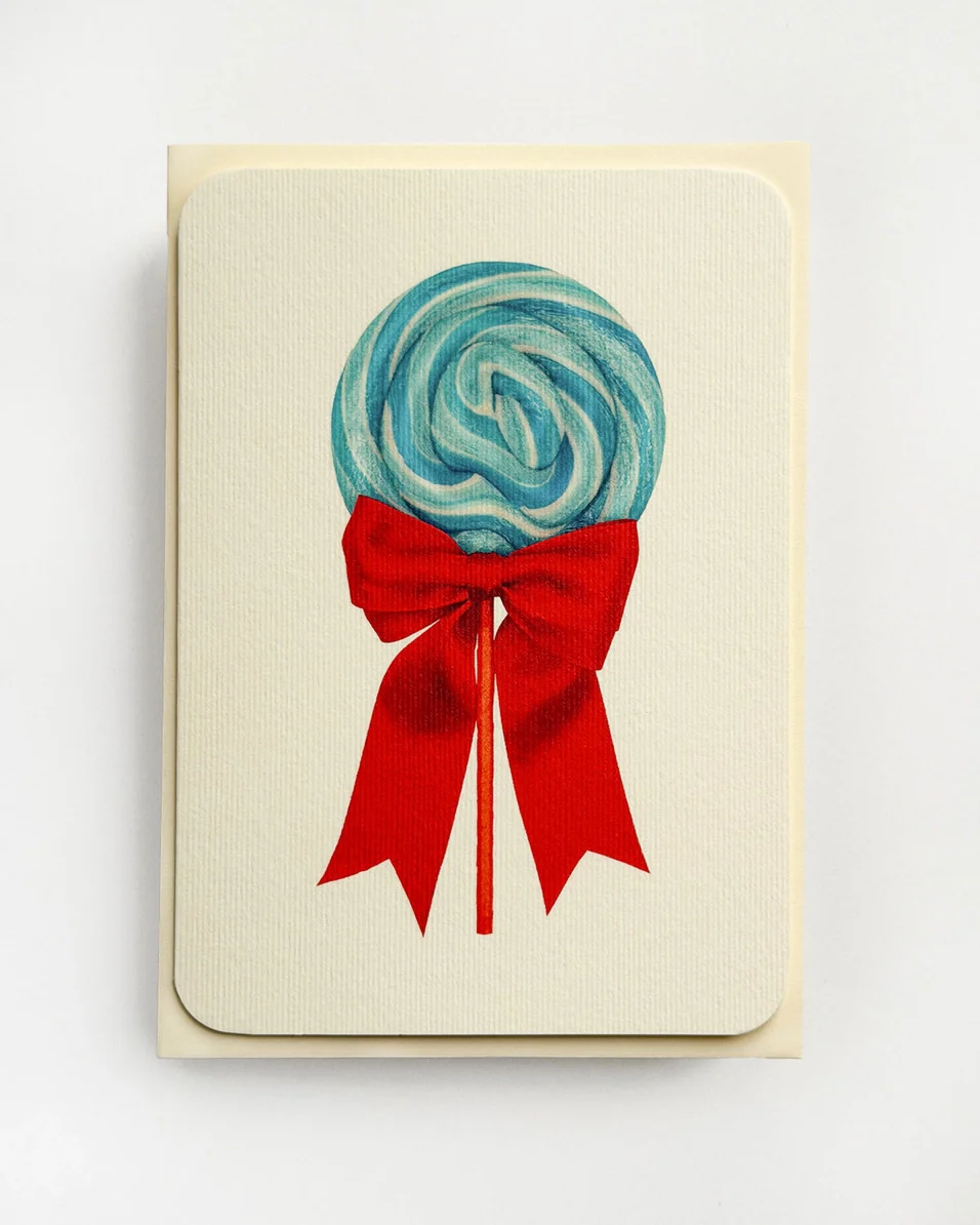 Canonbury Press - Bubblegum Swirl Ribboned Lollies Greeting Card - Image 3