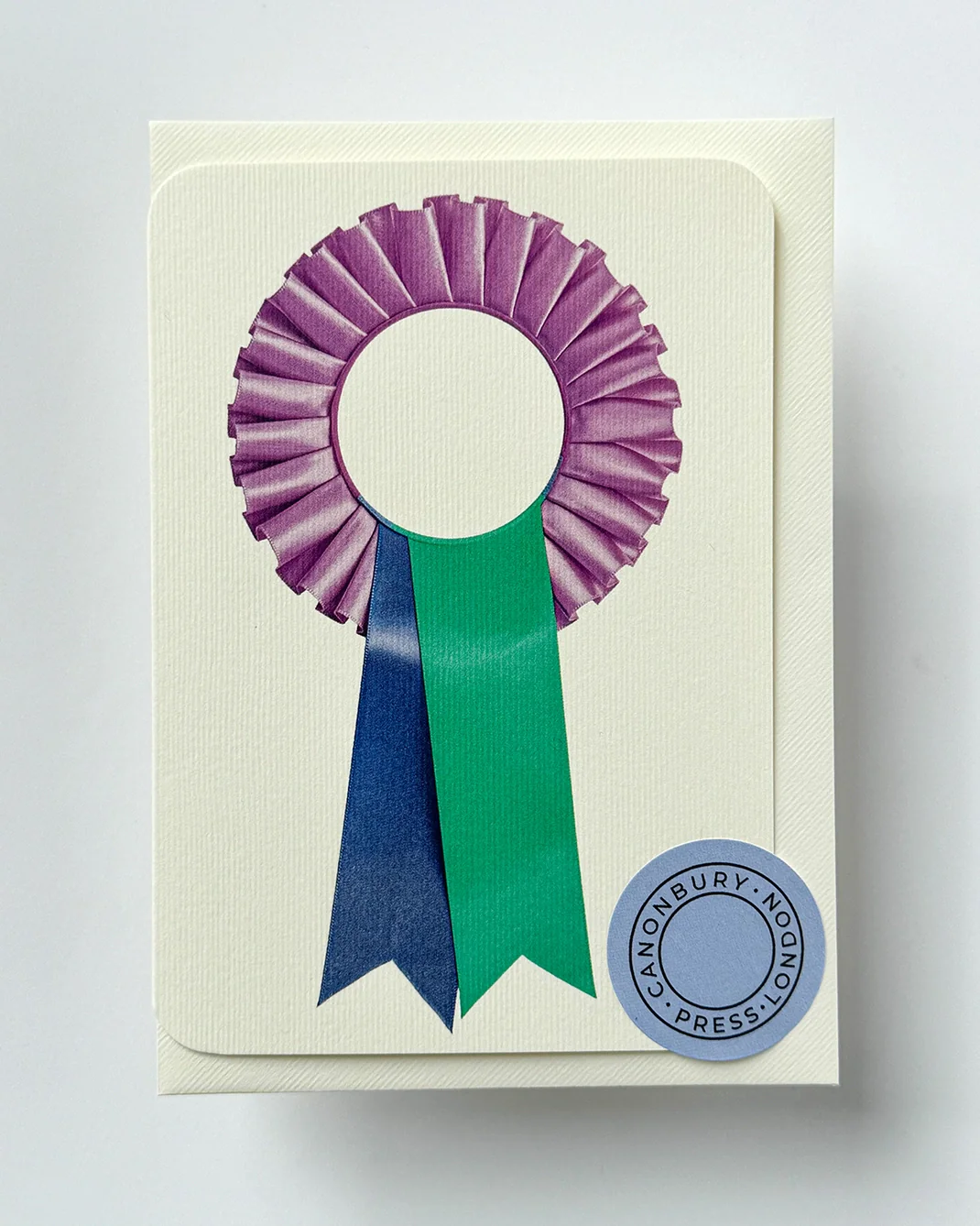 Canonbury Press - Lavender & Teal Rosette Greeting Card - Image 2
