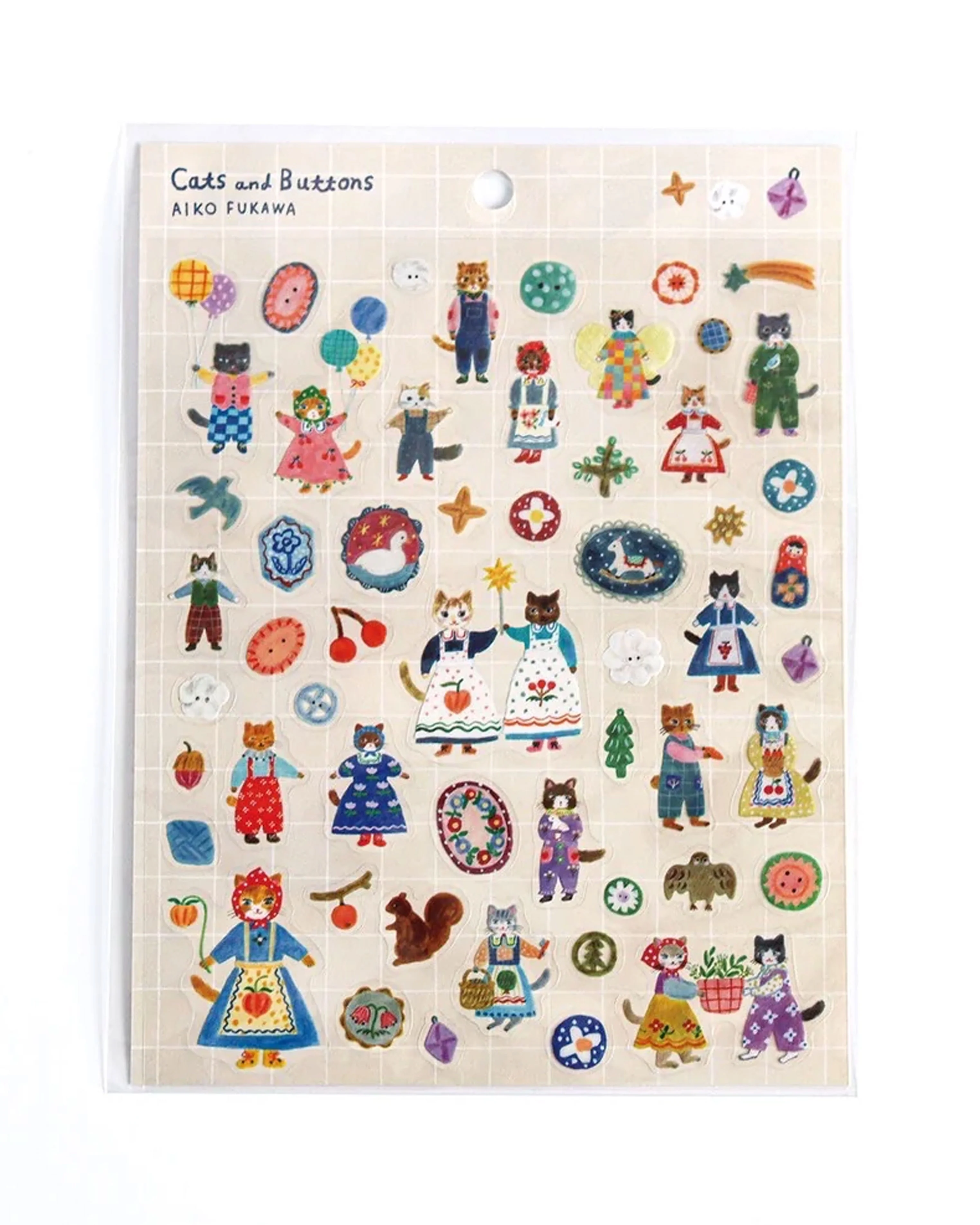 Cats and Buttons Stickers - Aiko Fukawa