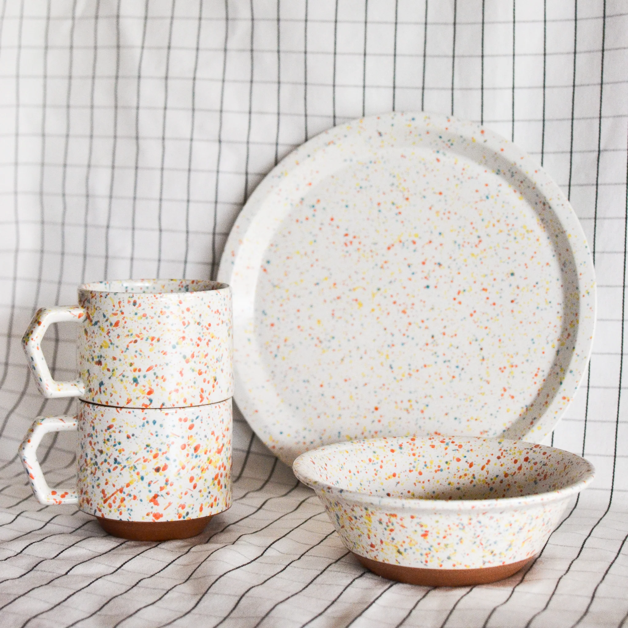 Chips Japan Stackable Mug - Splash White/Orange - Image 3