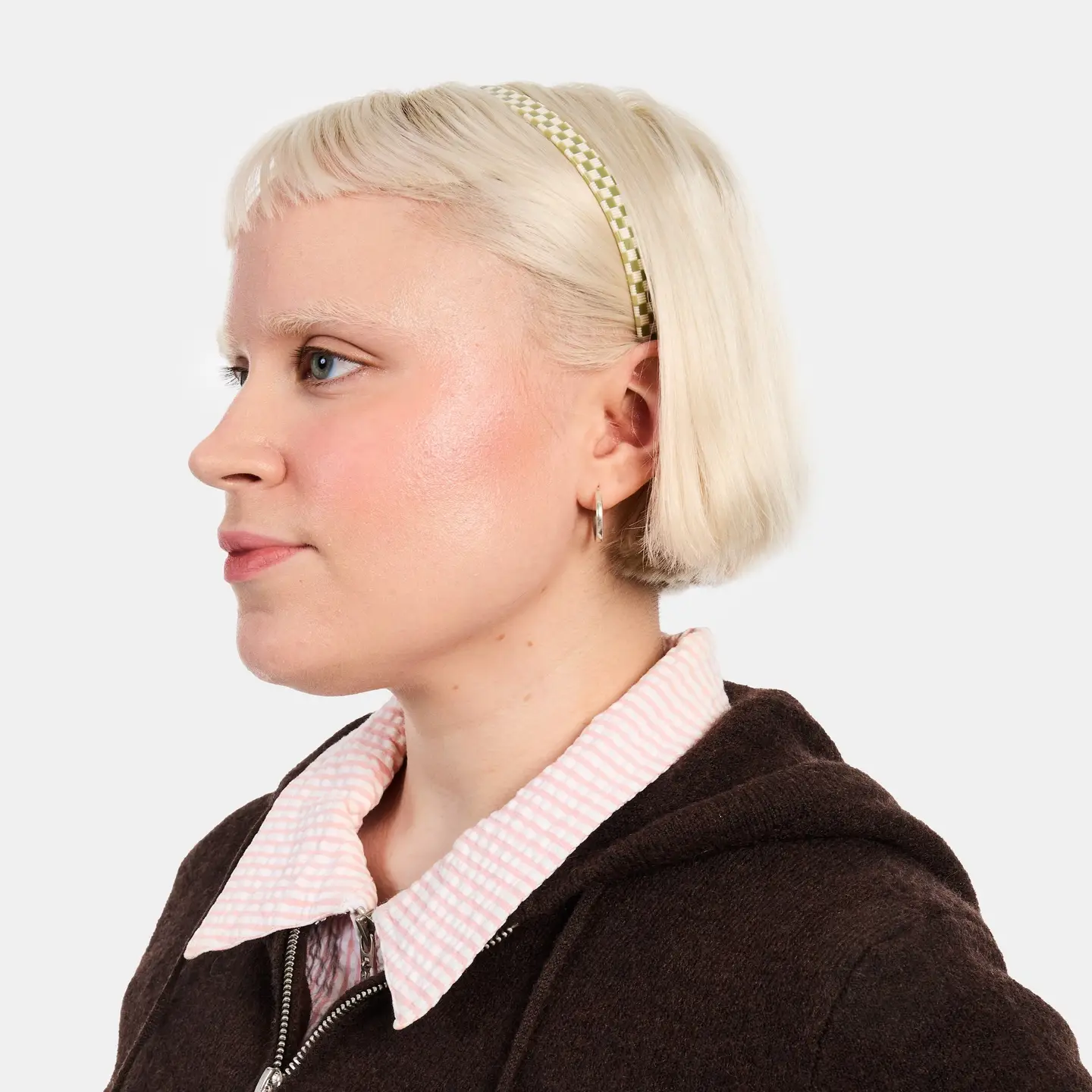 Chunks - Classic Headband in Olive Check - Image 2