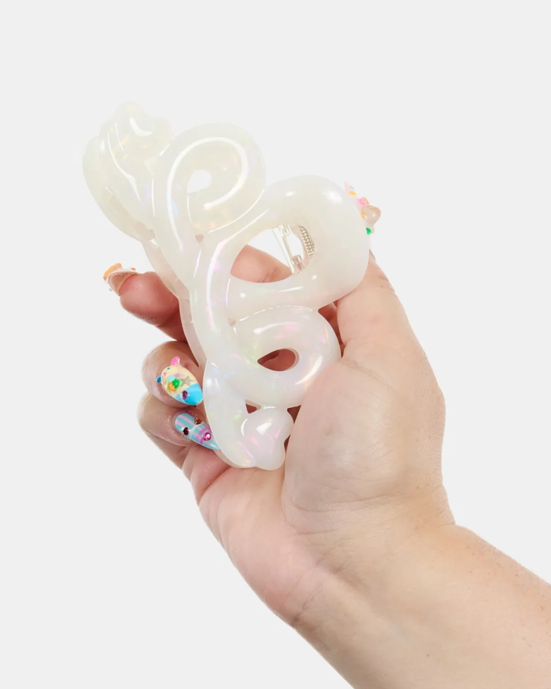 Chunks - Large Heart Loop Claw in Opal