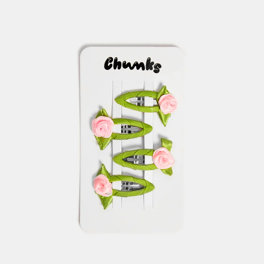 Chunks - Rosette Snap Clips in Blush - Image 3