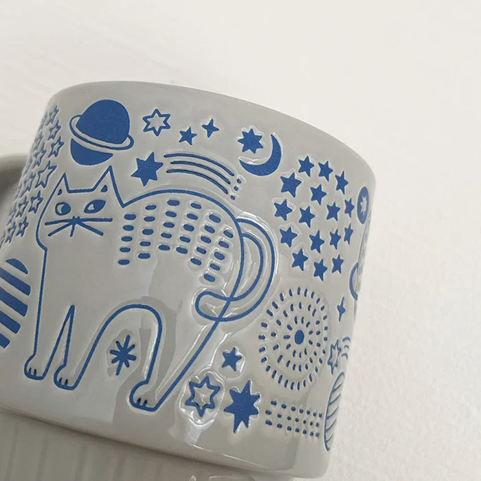 Decole - Walking Cat Mug - Stackable - Universe - Image 4