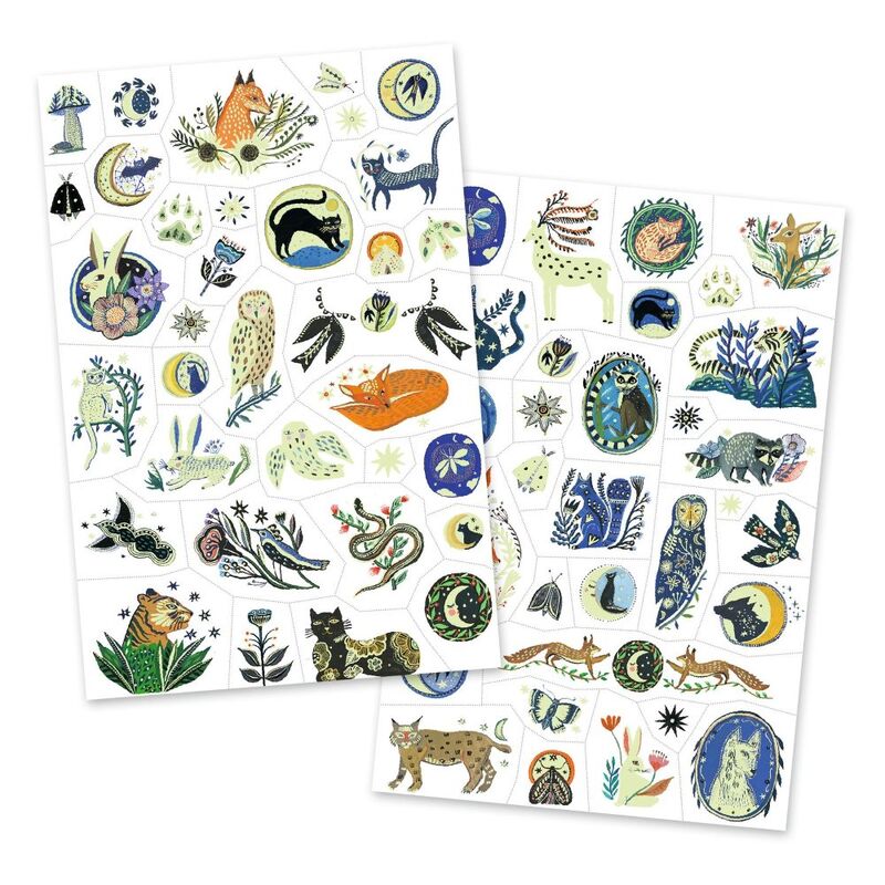 Djeco - Nighttime Reflections - Glow in the Dark Temporary Tattoos - Image 2