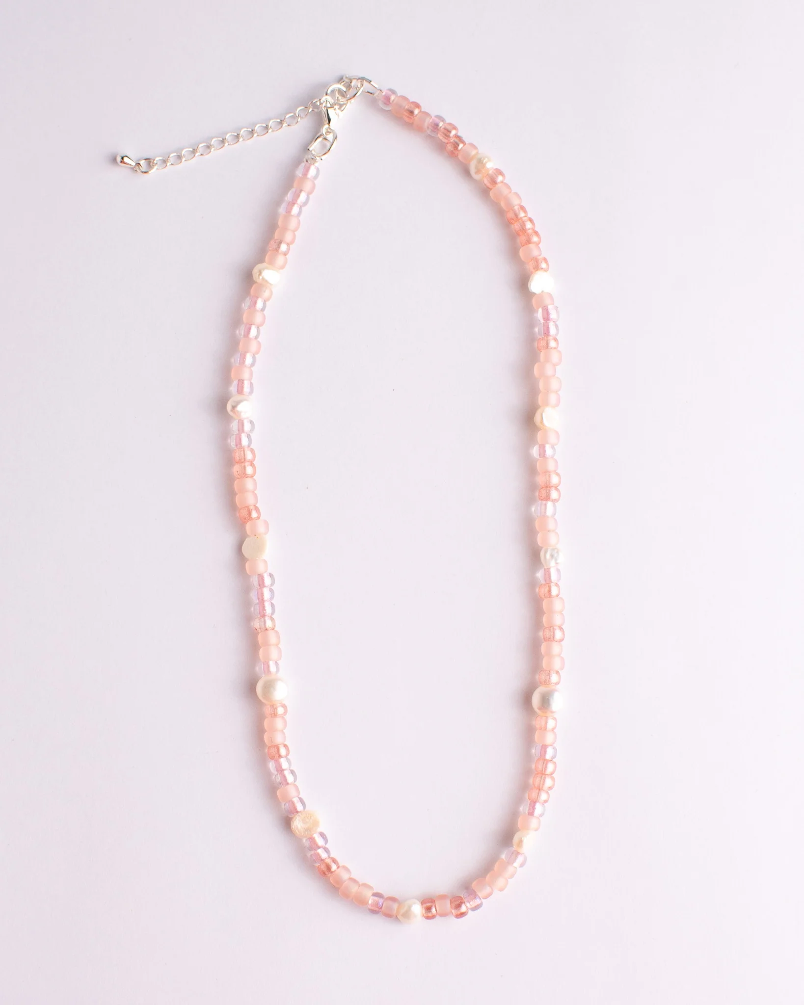 Emily Green - Rose Bead and Pearl Necklace