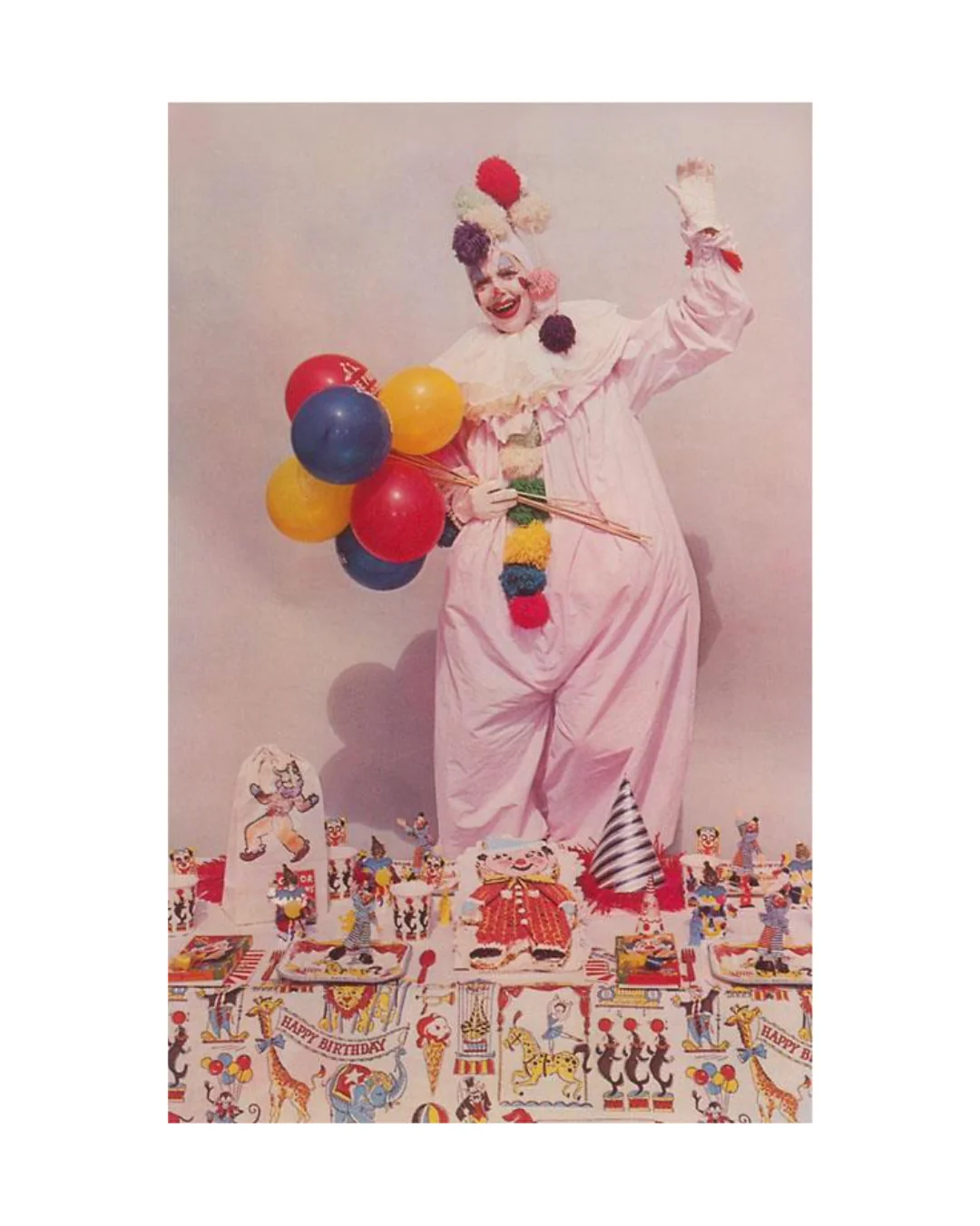 Found Image Press - Clown with Toys Postcard