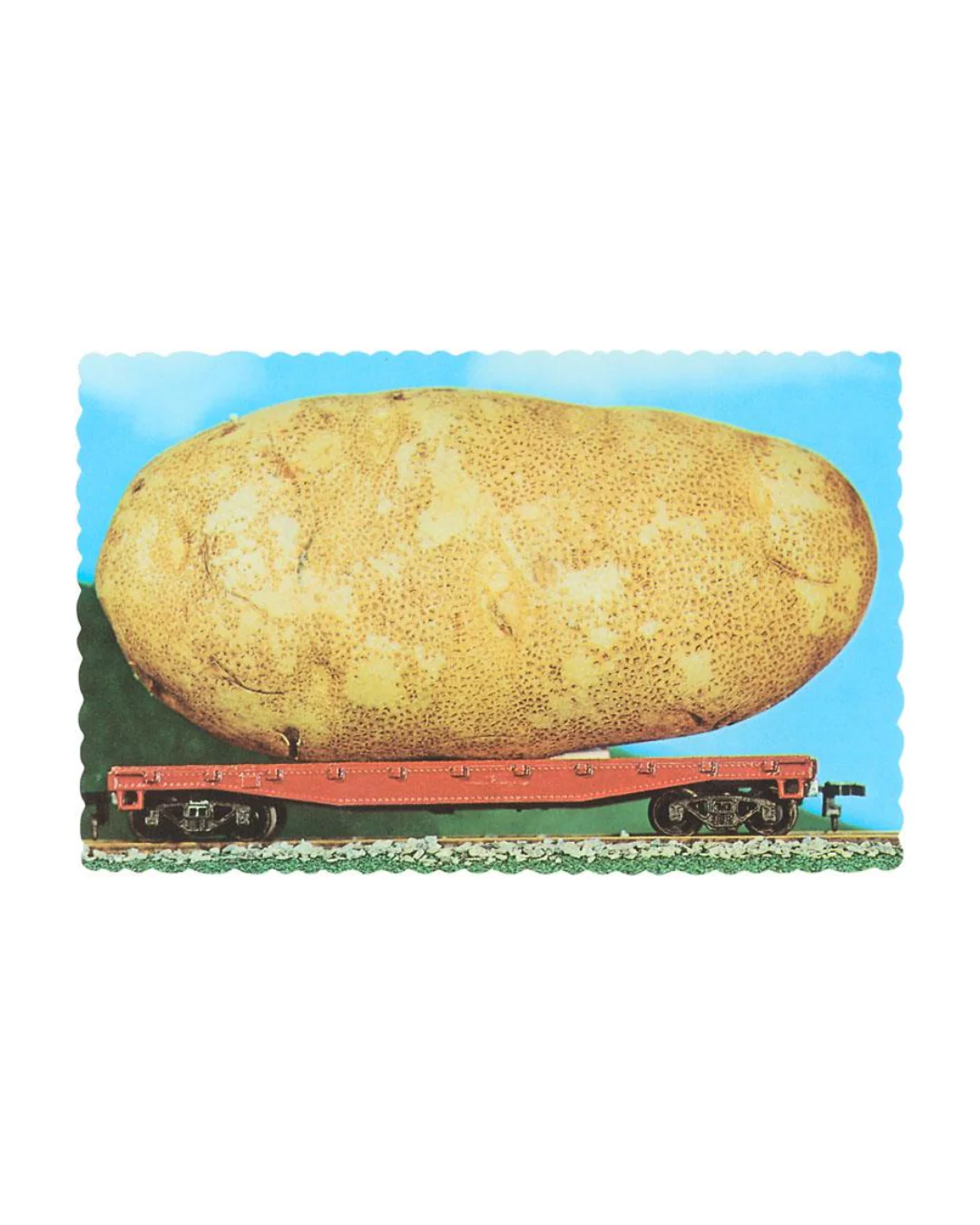 Found Image Press - Giant Potato On Rail Car Postcard