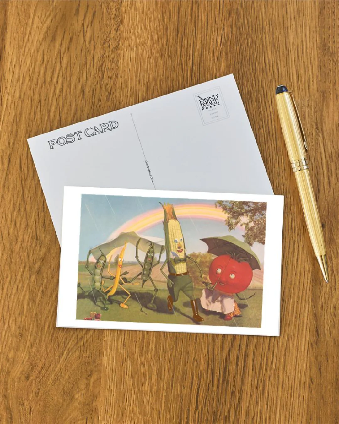 Found Image Press - Happy Vegetables Walking Postcard - Image 2