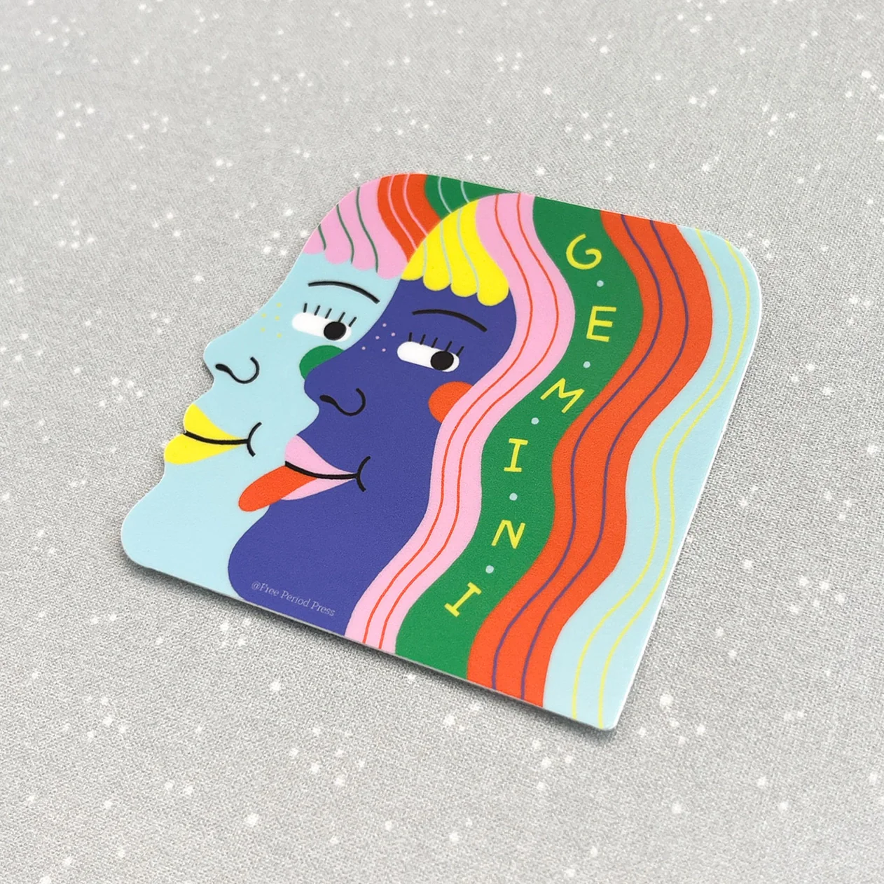 Free Period Press - Gemini Zodiac Vinyl Sticker - Image 2