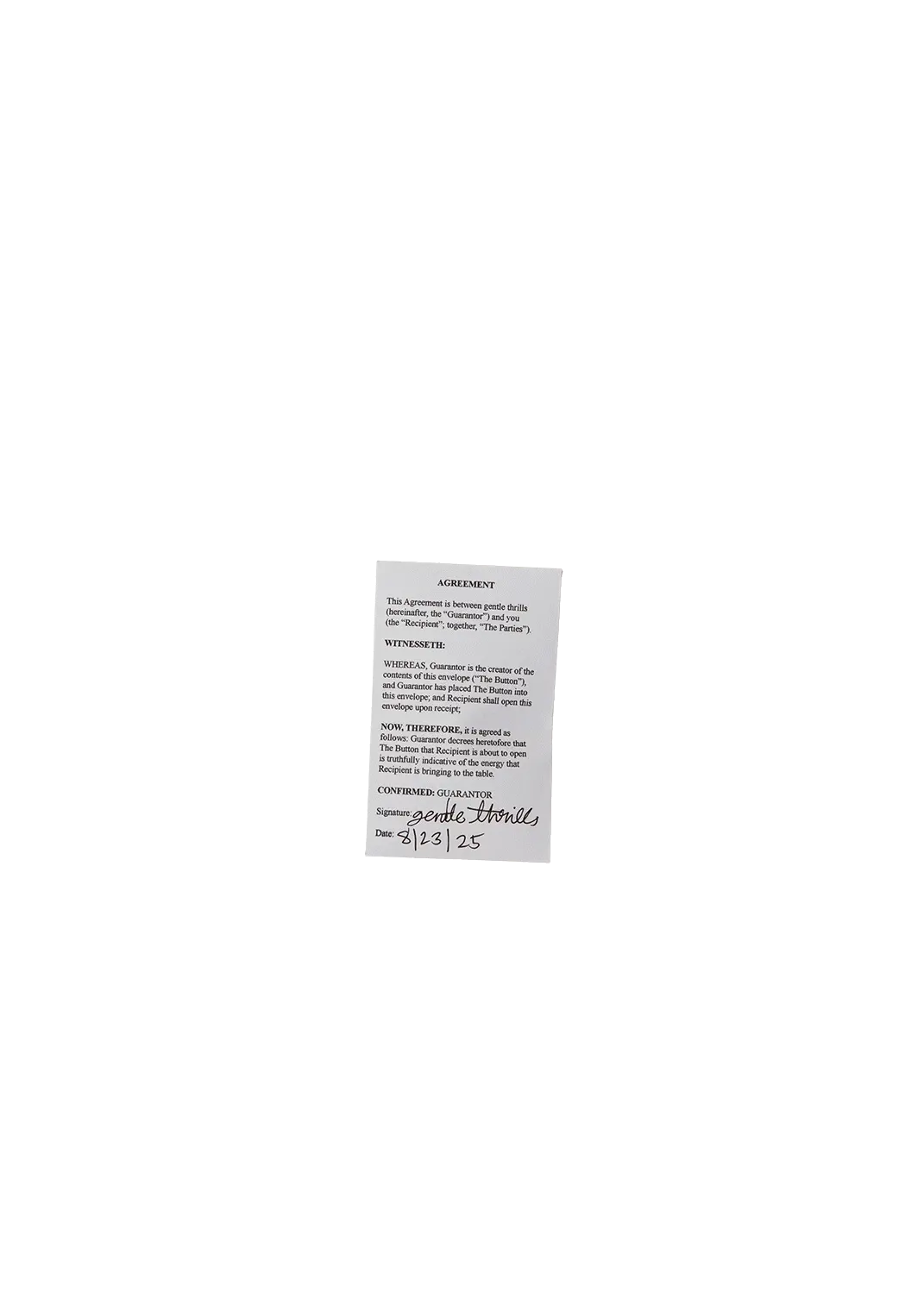Gentle Thrills - Legally-Binding Surprise Button - Image 2