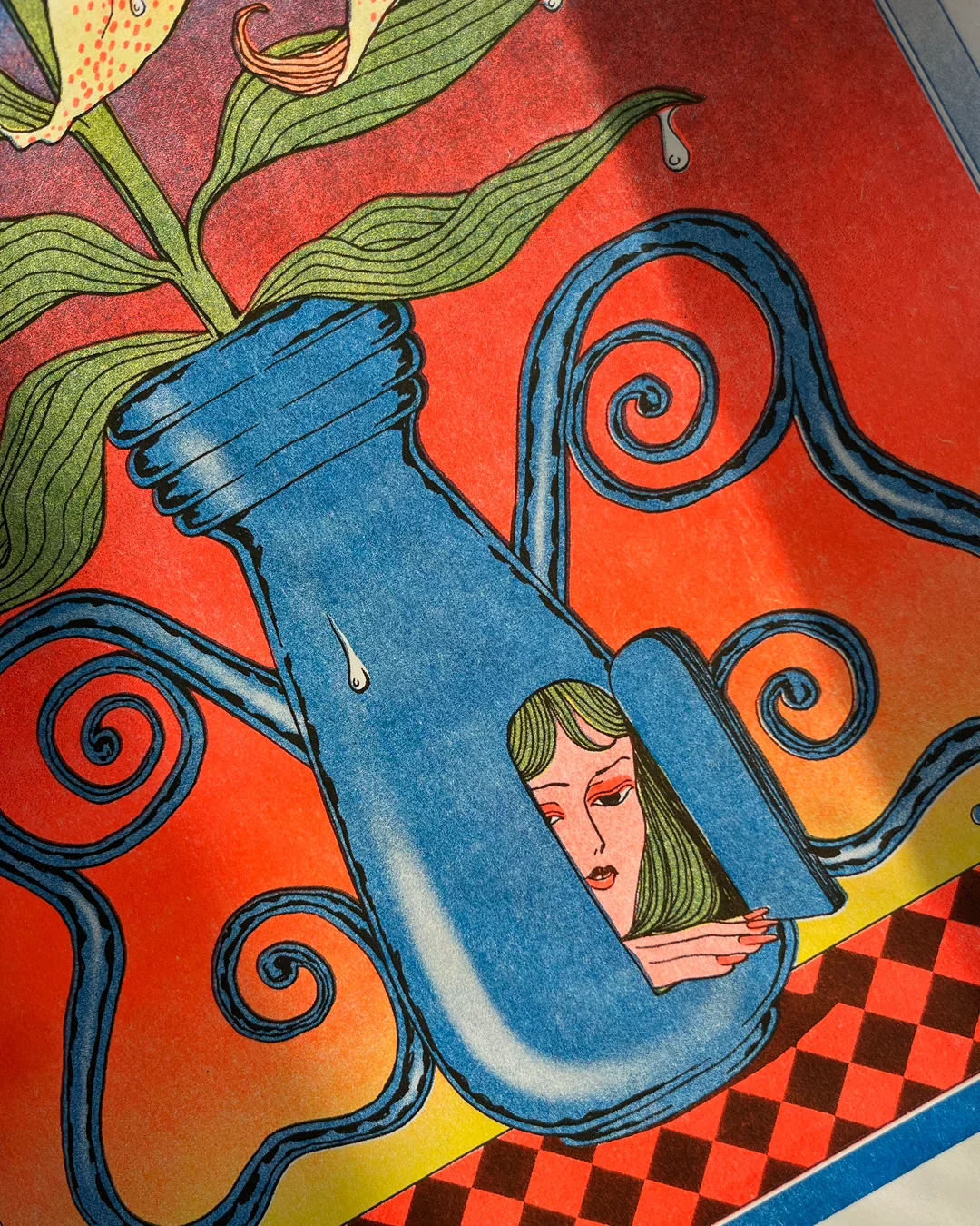 Goodbye Press - Dawn Flowers Riso Print by Anna Degnbol - Image 2