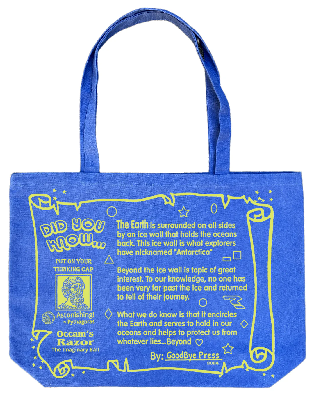 Goodbye Press - Flat Earth Big Tote - Blue - Image 2