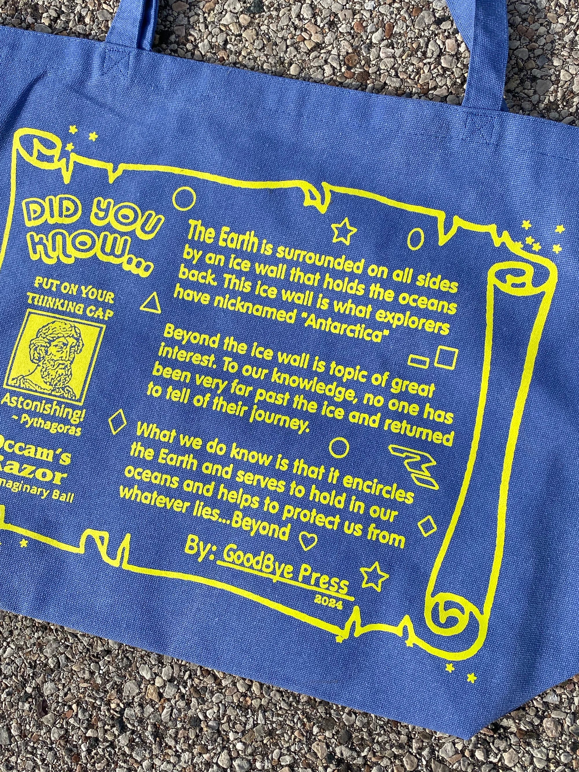 Goodbye Press - Flat Earth Big Tote - Blue - Image 3
