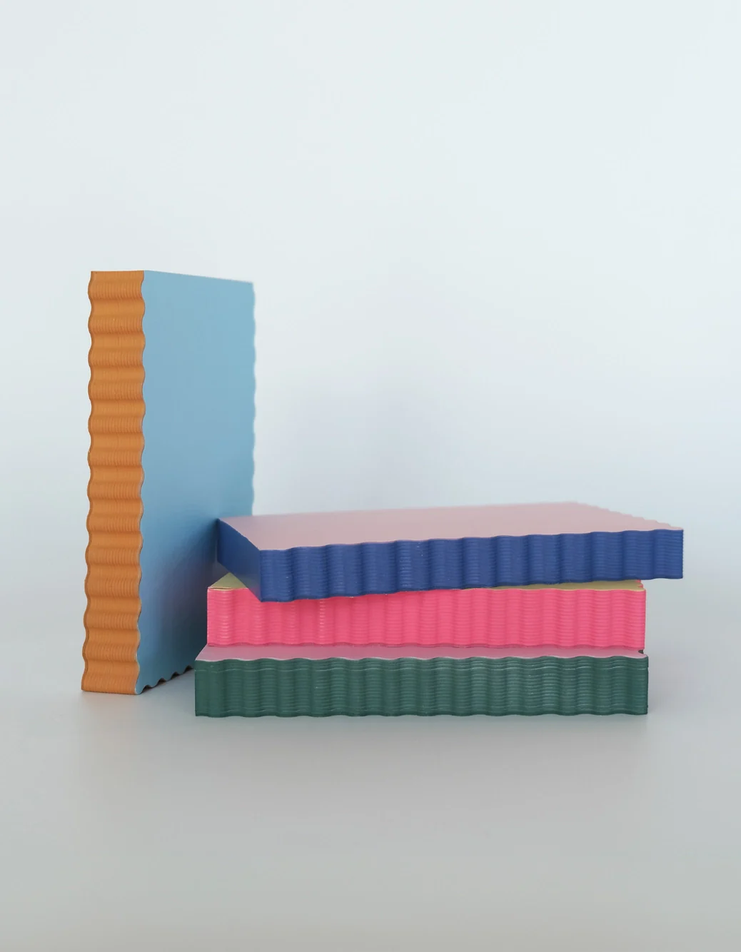 Idlewild Co. Mini Wave Shaped Notepad - Peach + Indigo Edge - Image 4