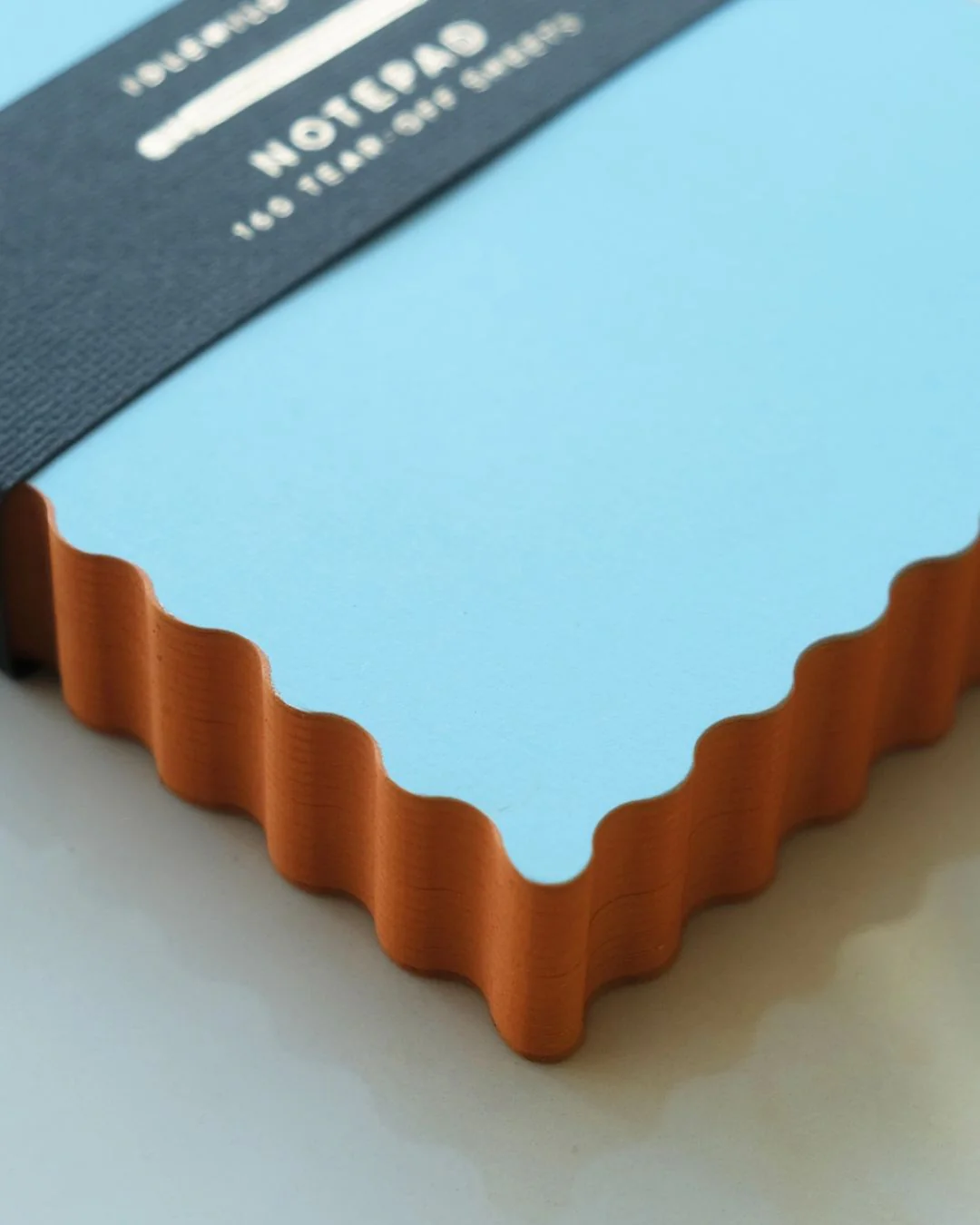 Idlewild Co. Mini Wave Shaped Notepad - Sky + Tangerine Edge - Image 2