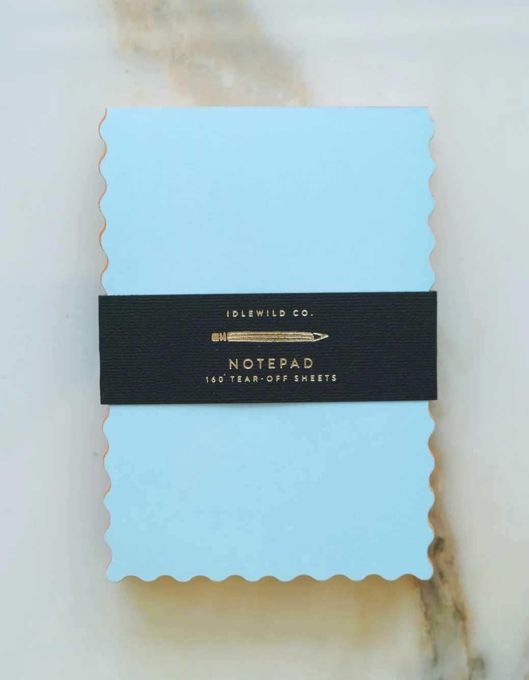 Idlewild Co. Mini Wave Shaped Notepad - Sky + Tangerine Edge - Image 3