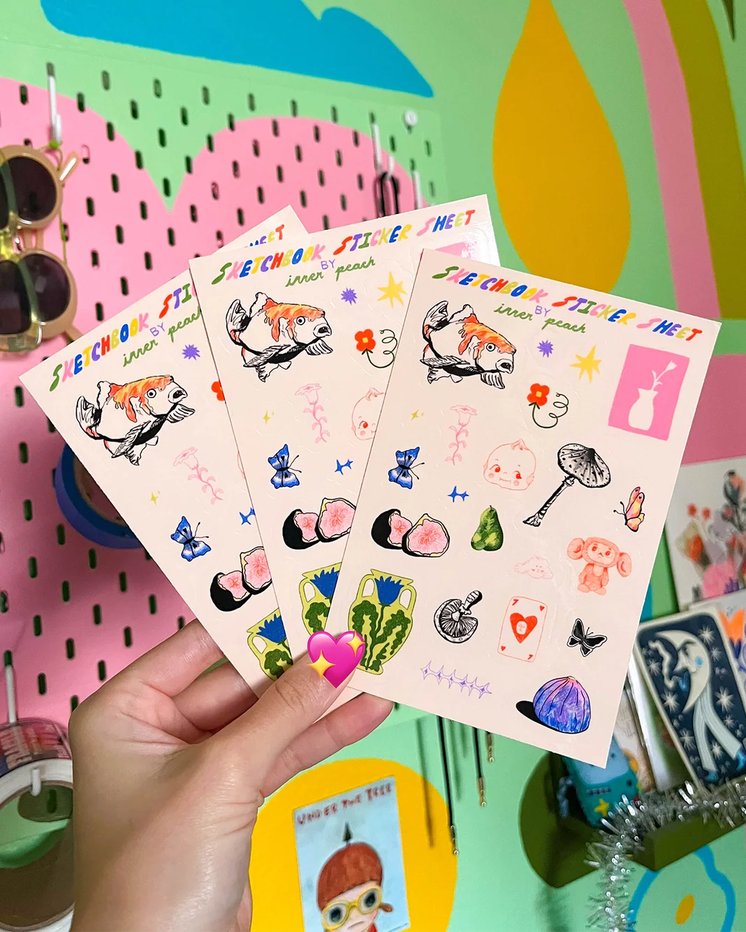 Inner Peach Design - Sketchbook Sticker Sheet - Image 2
