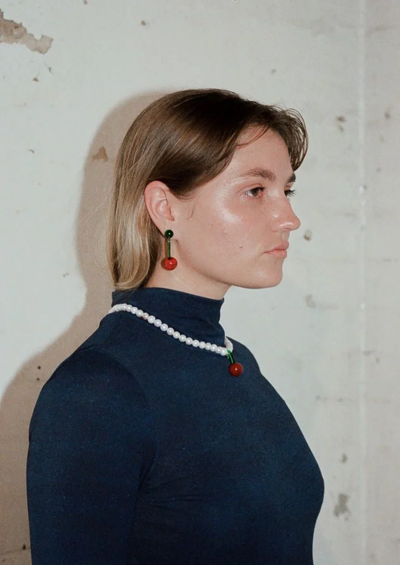Jean Riley - XL Cindy Cherry Glass Stud - Image 4